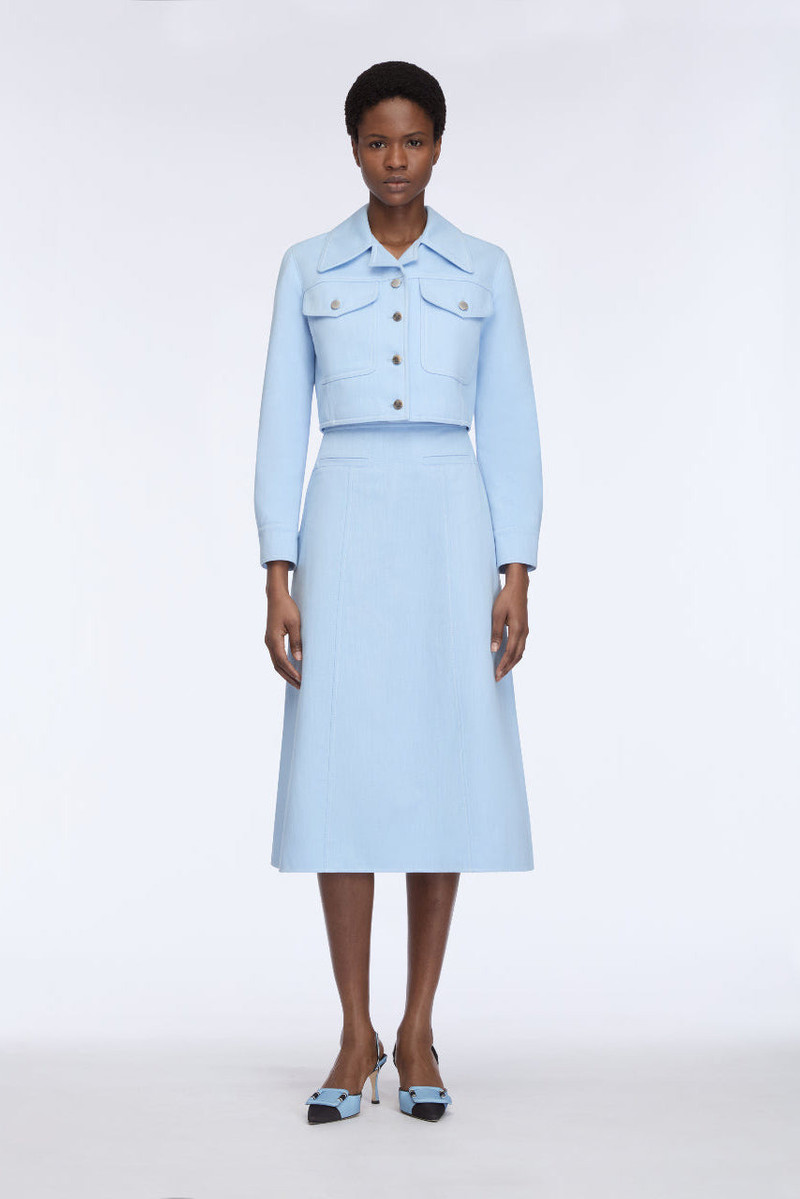 EMILIA WICKSTEAD Wilder Skirt in Icy Blue Denim outlook