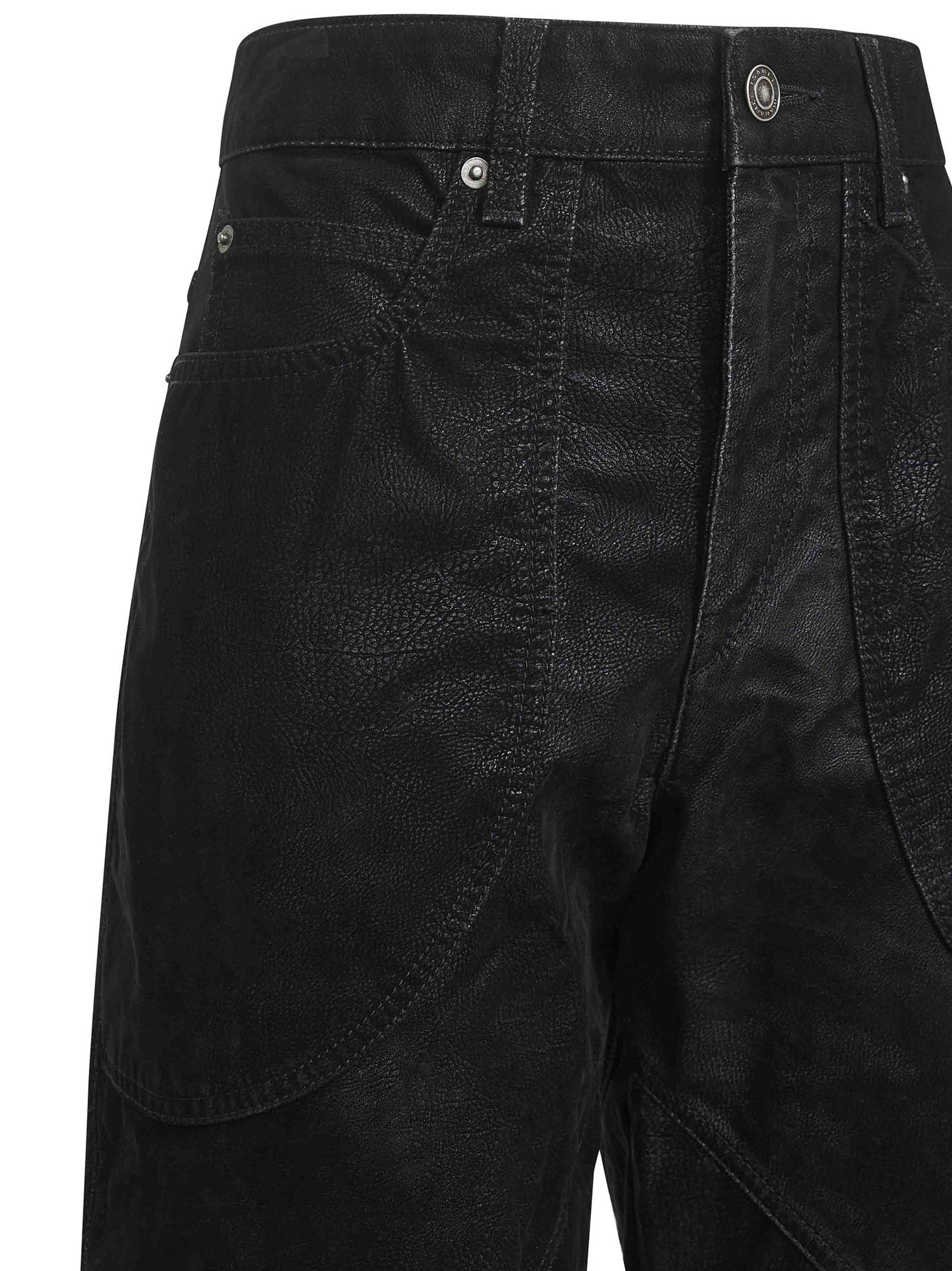 Black vintage faux leather Kelvina trousers - 3