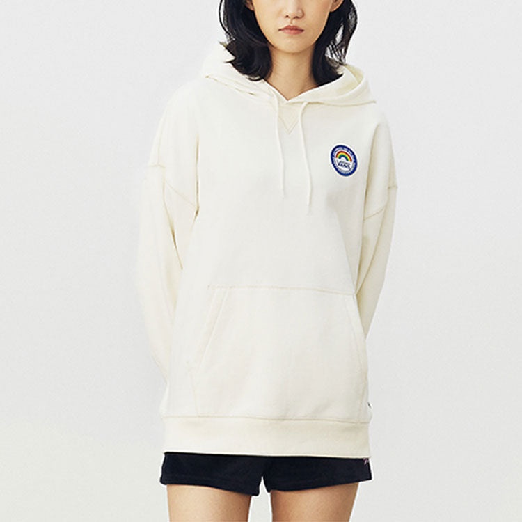 (WMNS) Vans Anaheim Rainbow Oversized Hoodie 'White' VN0A5AUEFS8 - 6