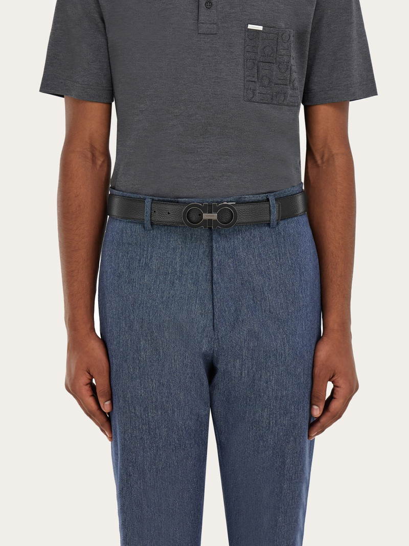 Reversible and adjustable Gancini belt with Switch buckle 3