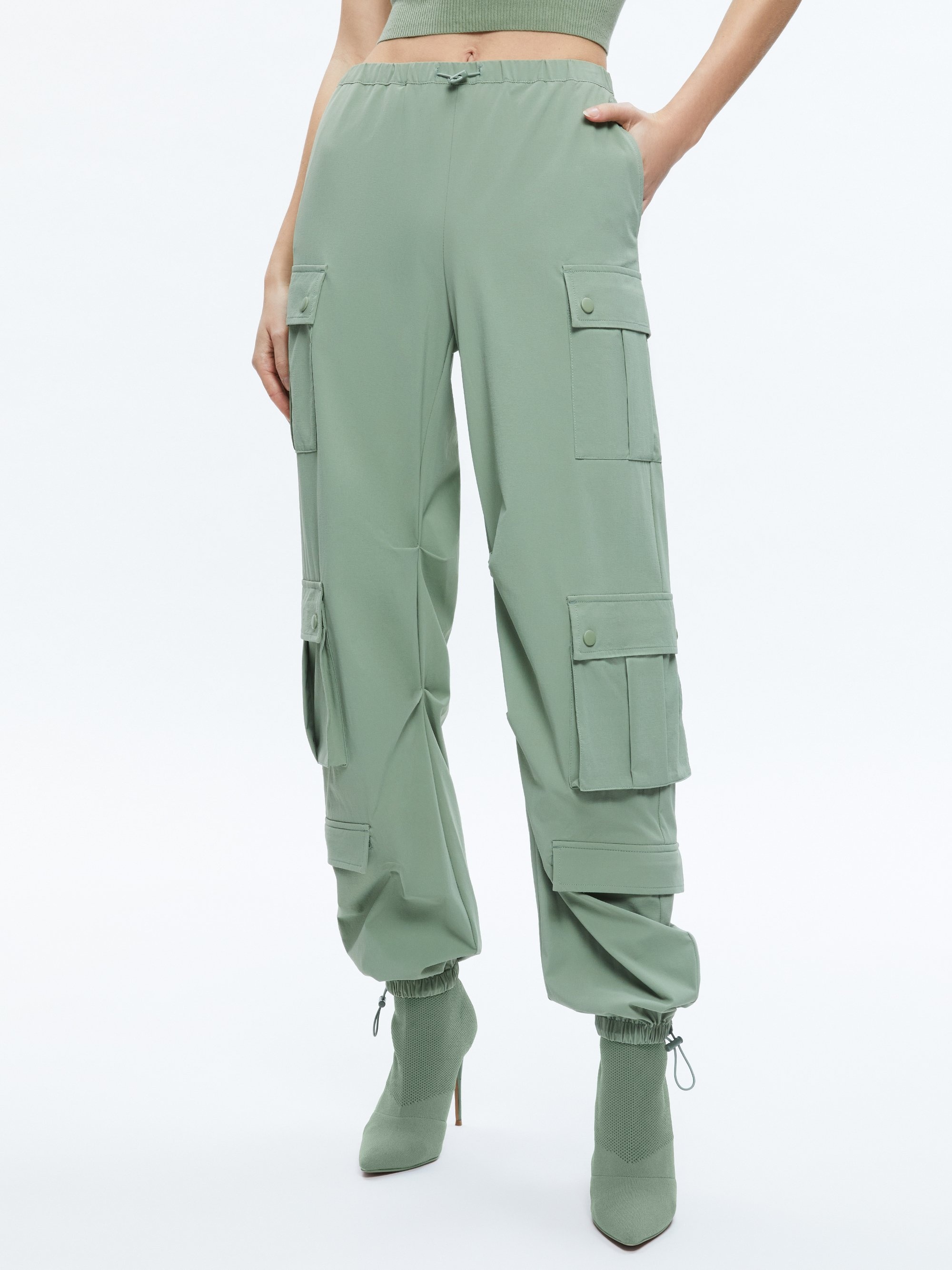 SHARA MID RISE PARACHUTE CARGO PANTS - 3