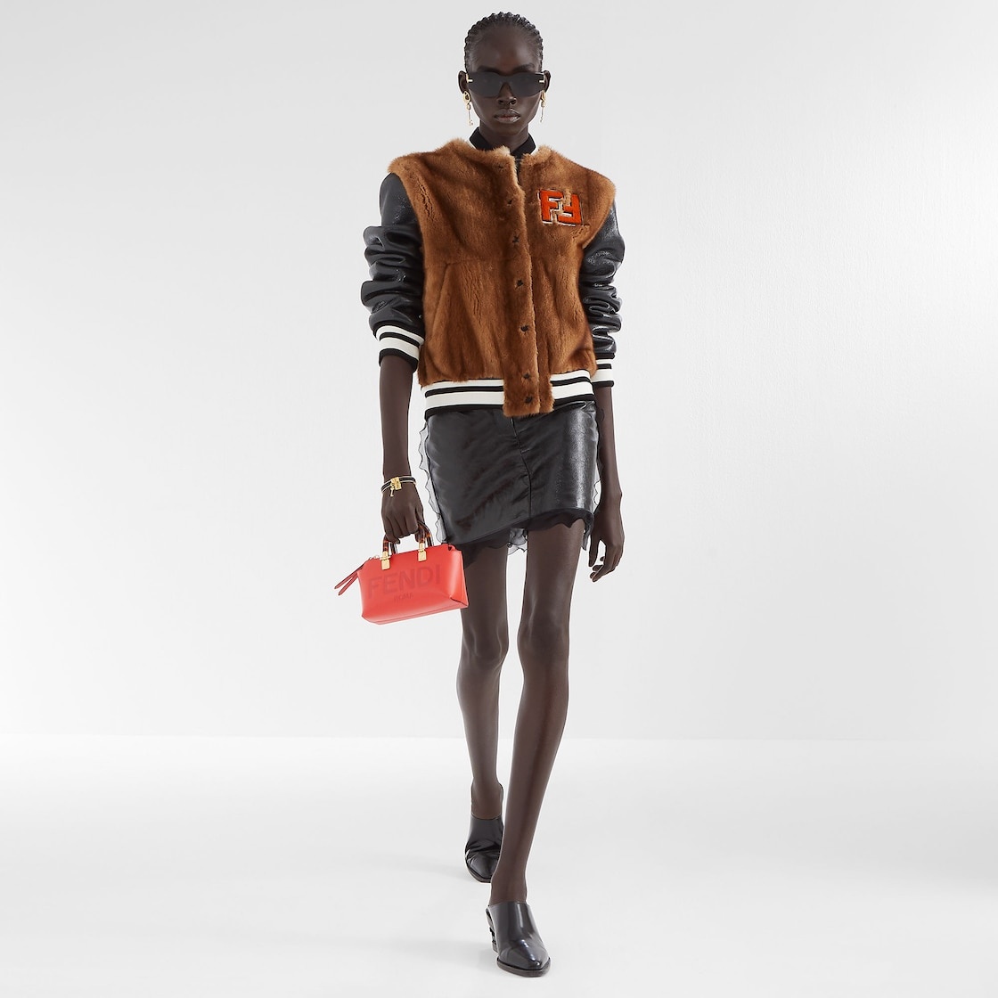 Multicolor mink and nappa leather jacket - 4