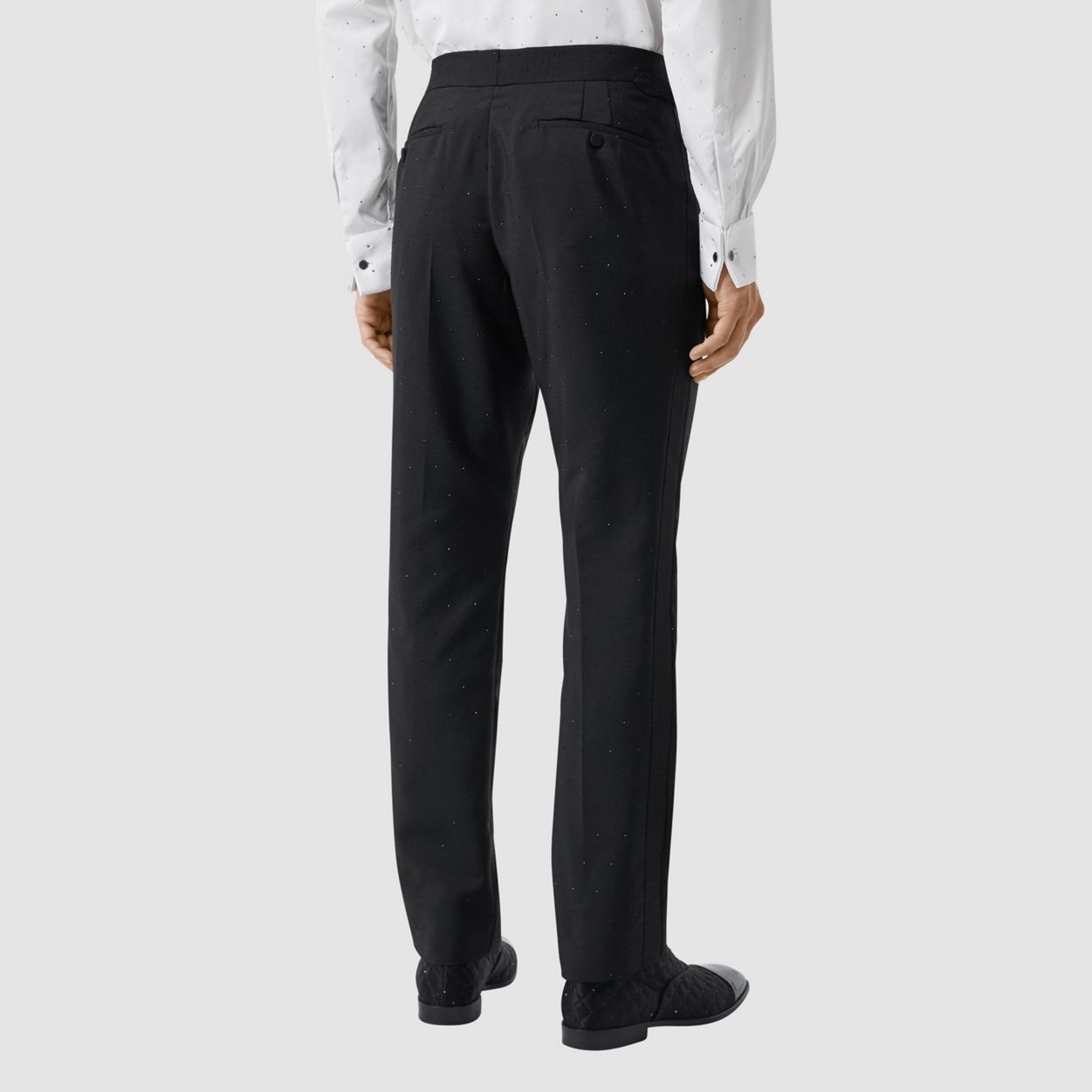 Classic Fit Embellished Mohair Wool Tailored Trousers - 4