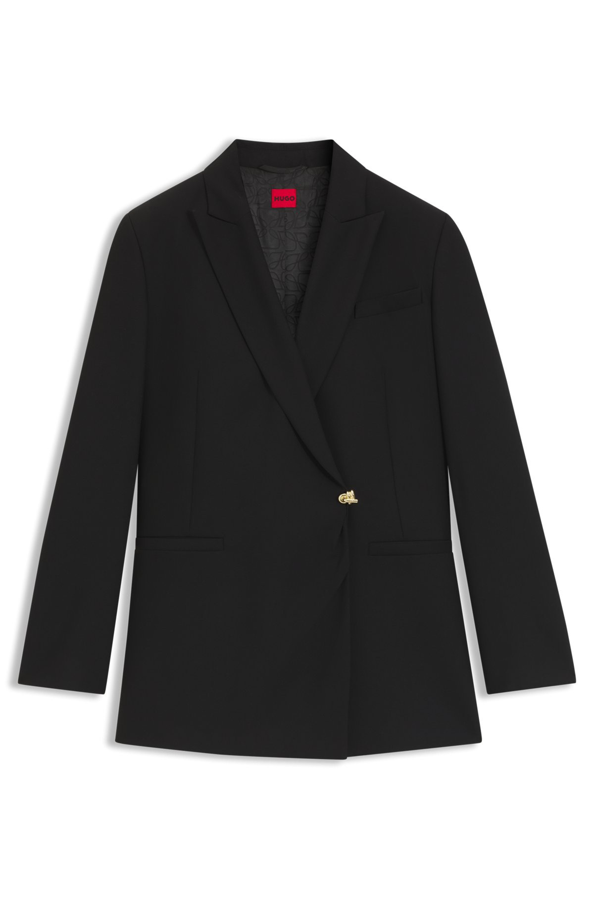 REGULAR-FIT WAISTED BLAZER WITH WRAP FRONT - 1