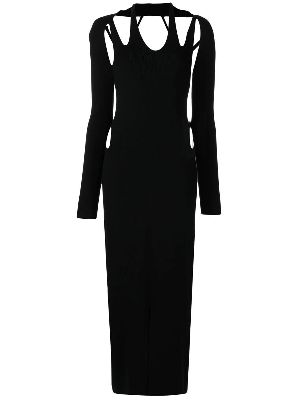 cut out-detail knitted midi dress - 1