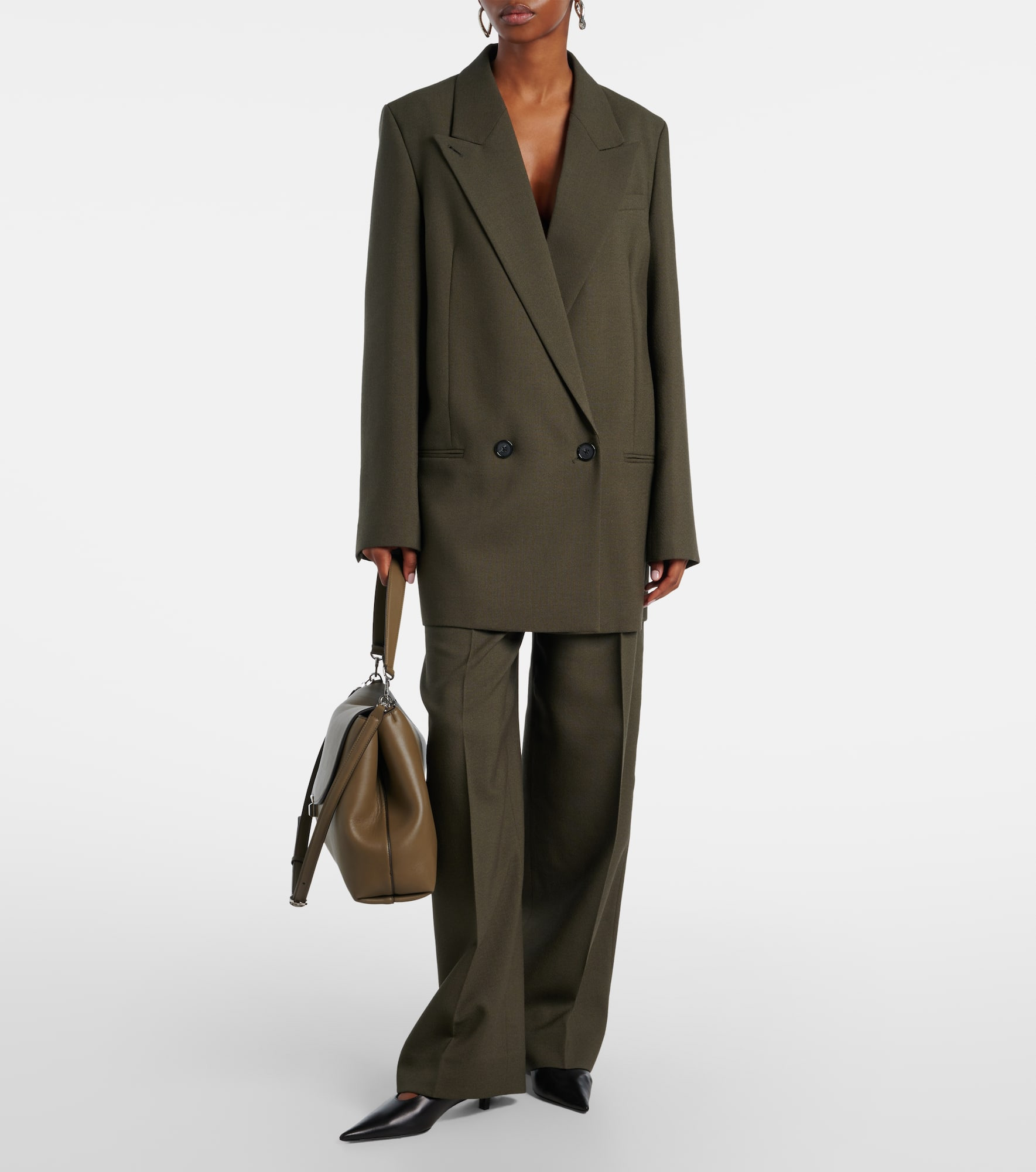 Wool-blend wide-leg pants - 2