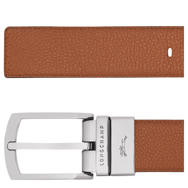 Longchamp Le Foulonné Men's belt Caramel/Black - Leather outlook