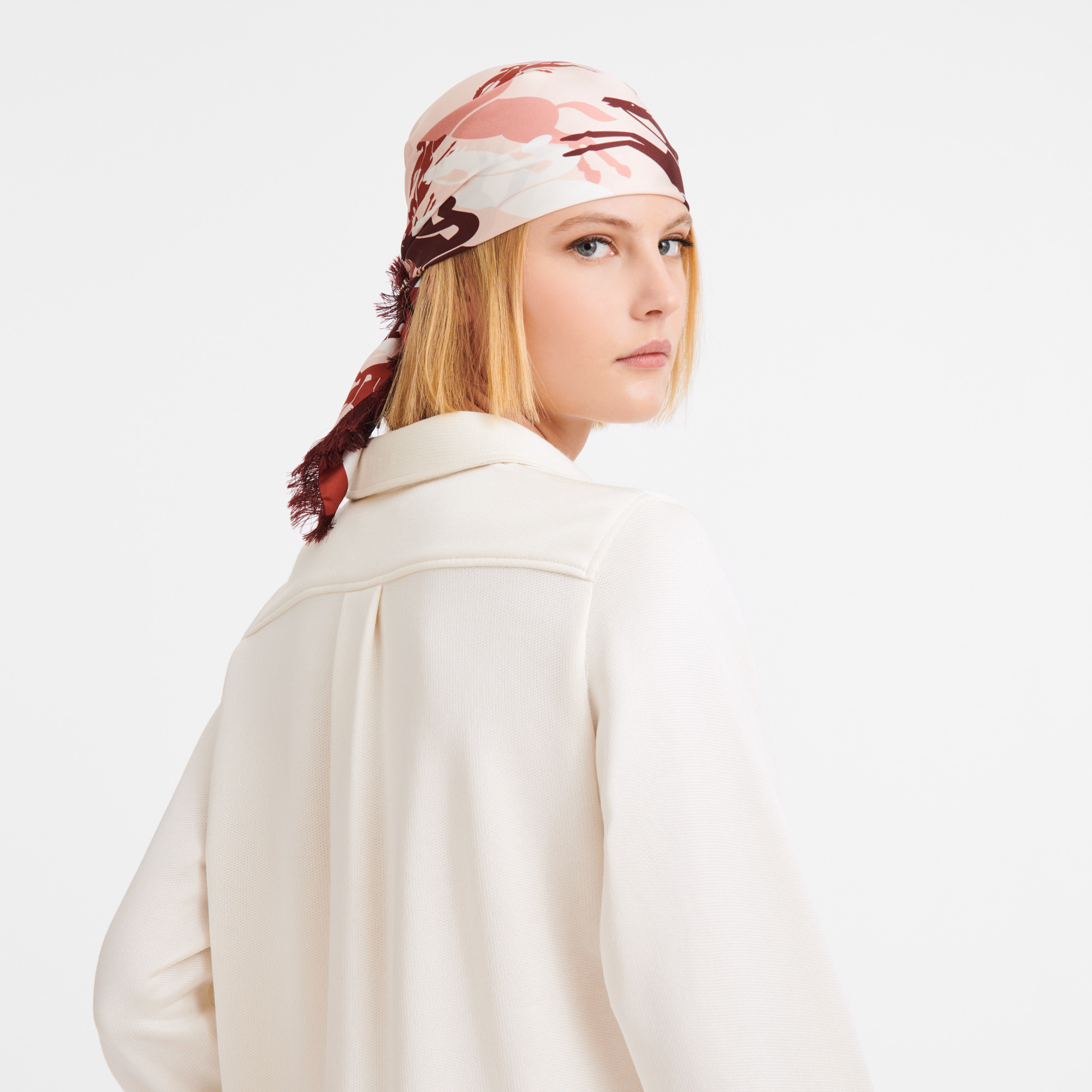Longchamp Jumping Silk scarf 70 Nude - OTHER - 2