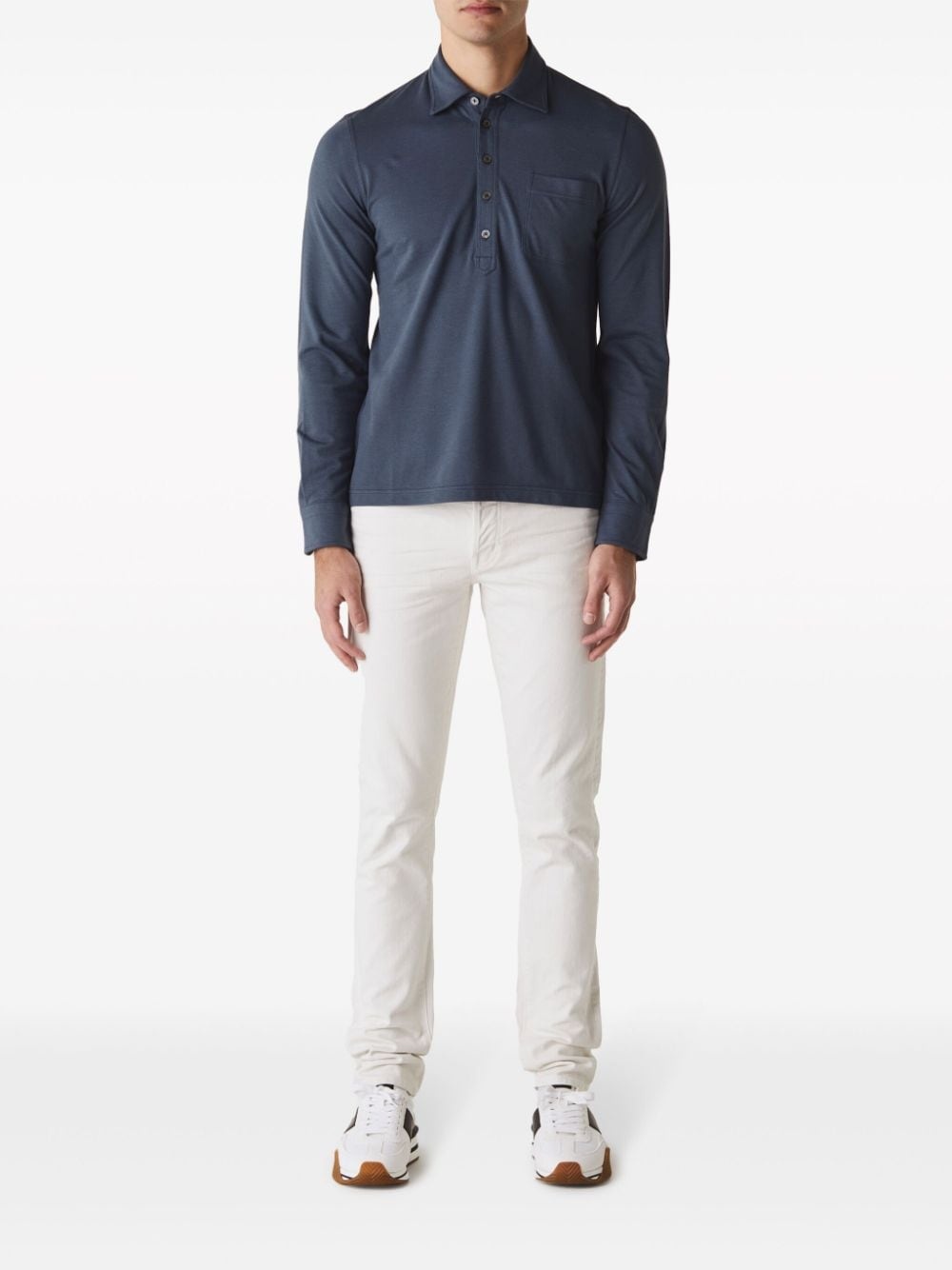long-sleeve piquÃ© polo shirt - 2