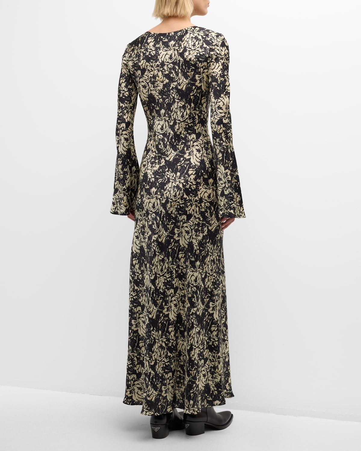 Floral Satin Maxi Dress - 6