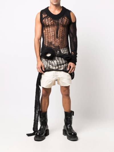 Rick Owens distressed knitted vest outlook