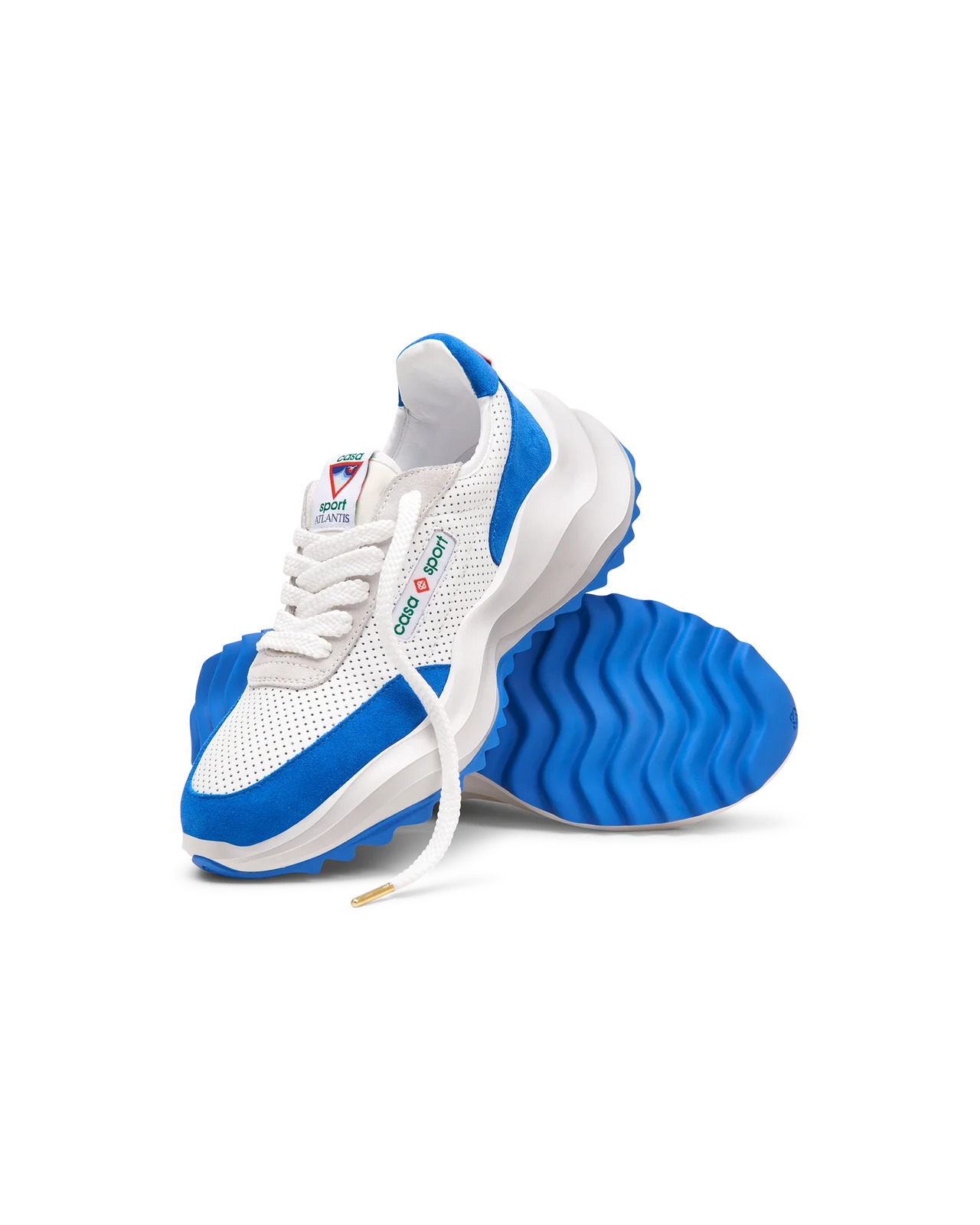 Womens Atlantis White & Blue Sneaker - 5