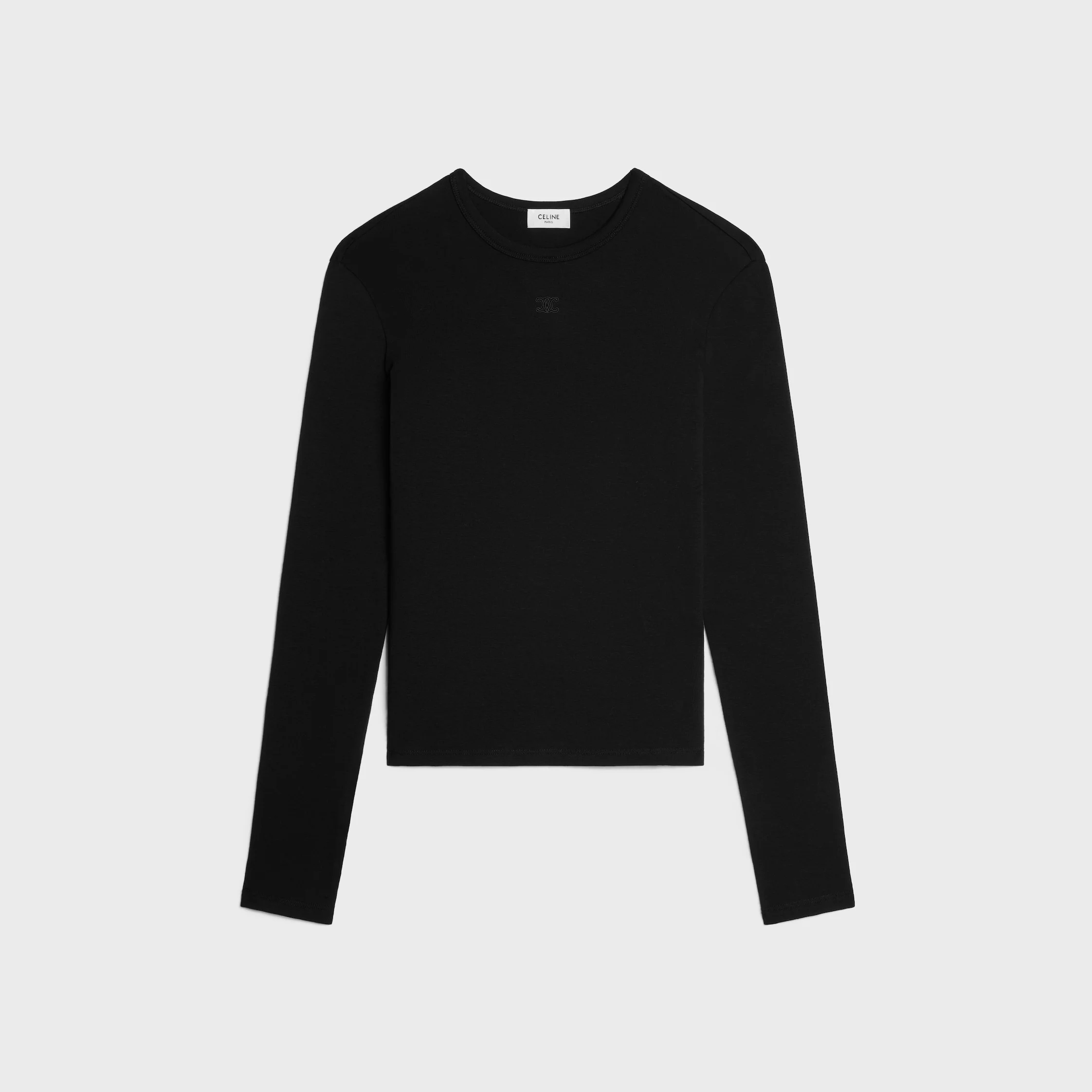 triomphe long-sleeved t-shirt IN RIBBED COTTON JERSEY - 1