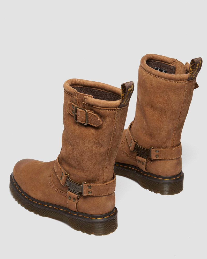 Anistone Hi Tumbled Nubuck Biker Boots 6