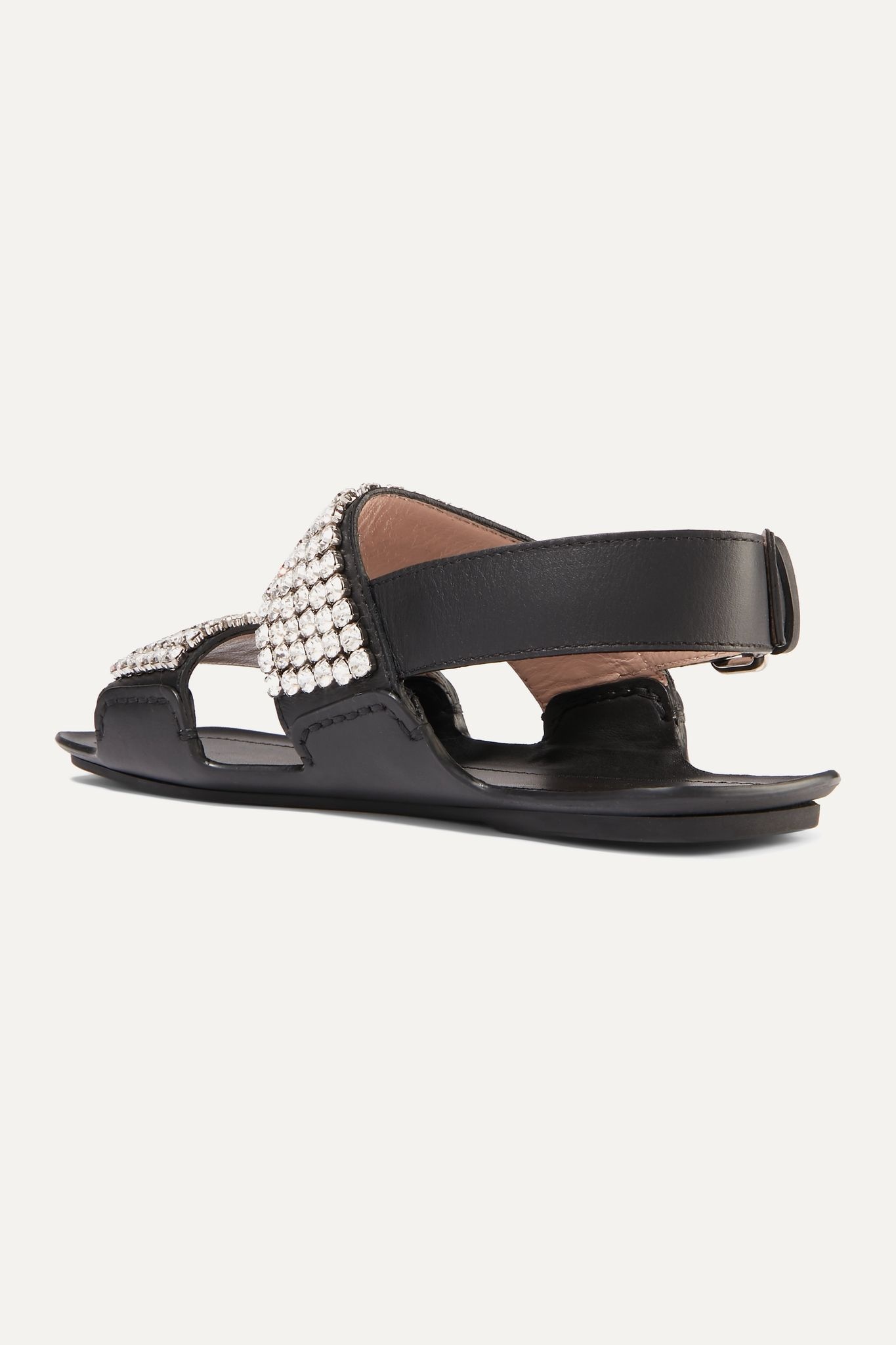 Sonique crystal-embellished leather sandals - 4