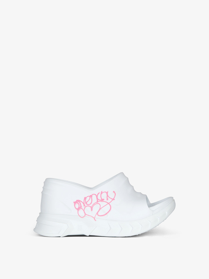 MARSHMALLOW WEDGE SANDALS IN RUBBER WITH GIVENCHY LOVE PRINT 1