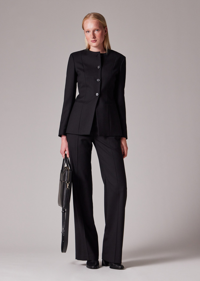 Paul Smith Women's A Suit To Travel In - Black Collarless Jacket Suit outlook