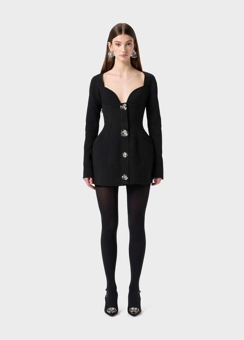 Blumarine SHORT DRESS IN CRÊPE WITH JEWEL BUTTONS outlook