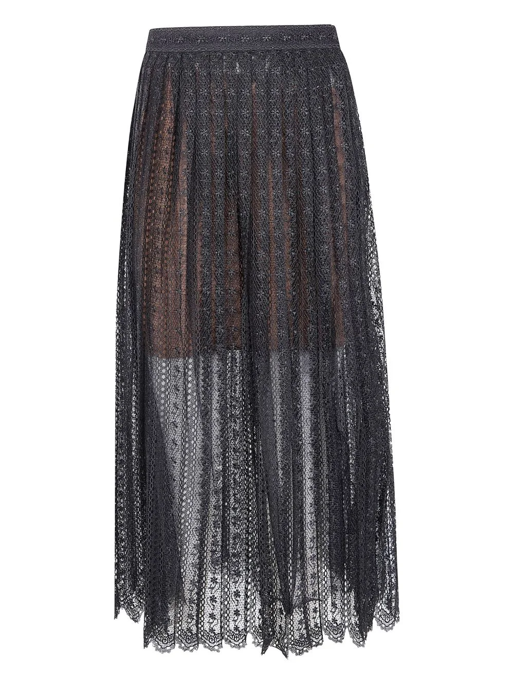 lace pleated midi skirt - 1