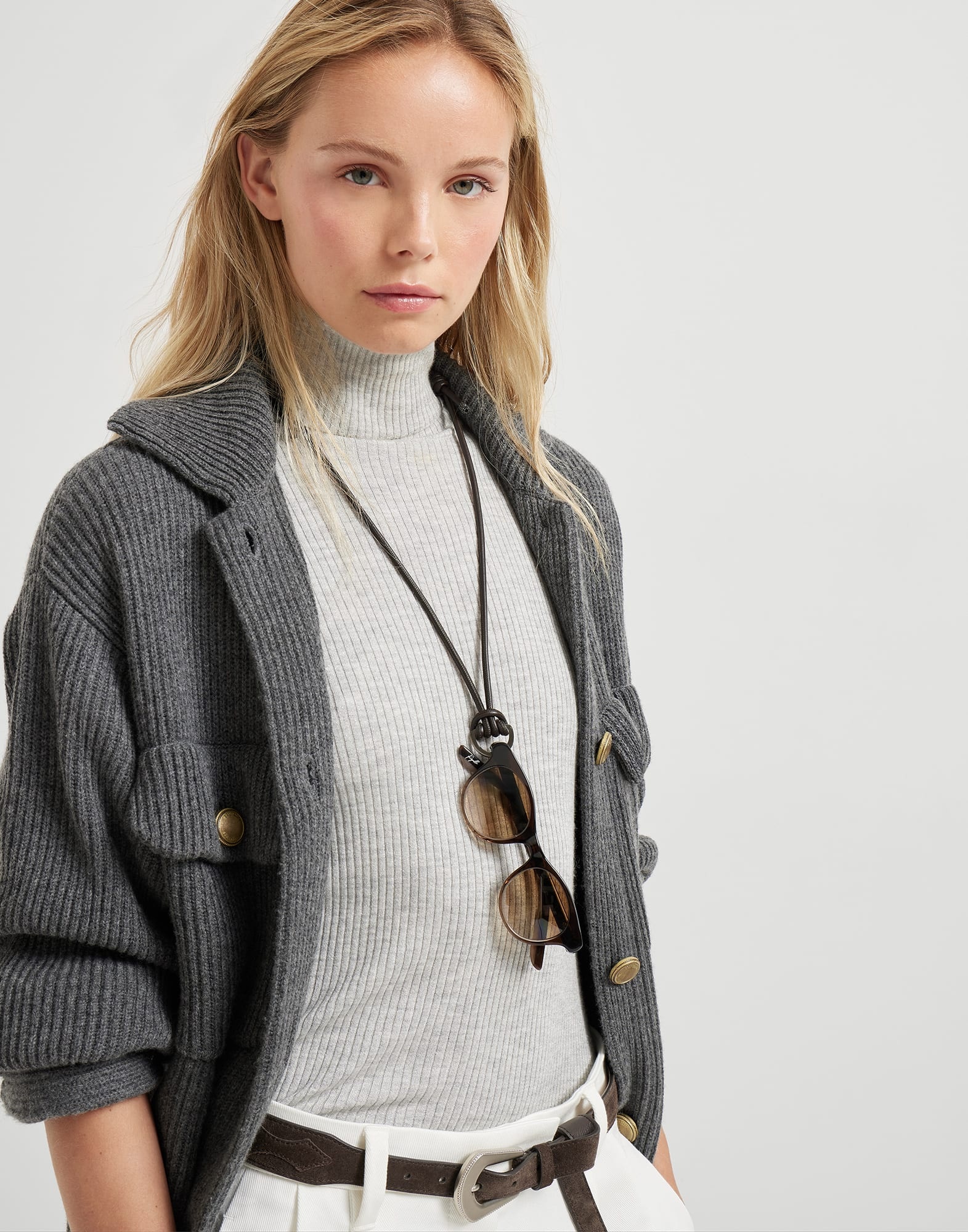 Leather glasses cord with monili - 4