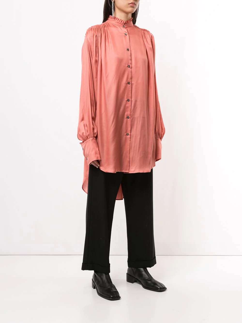 oversized gathered shirt - 3