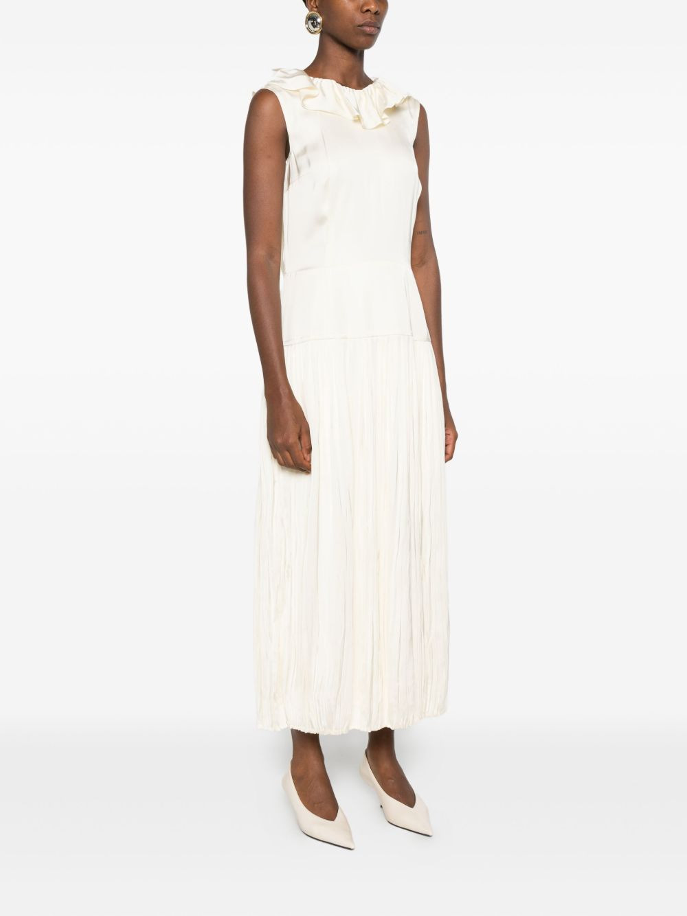 pleated ruffled dress - 3