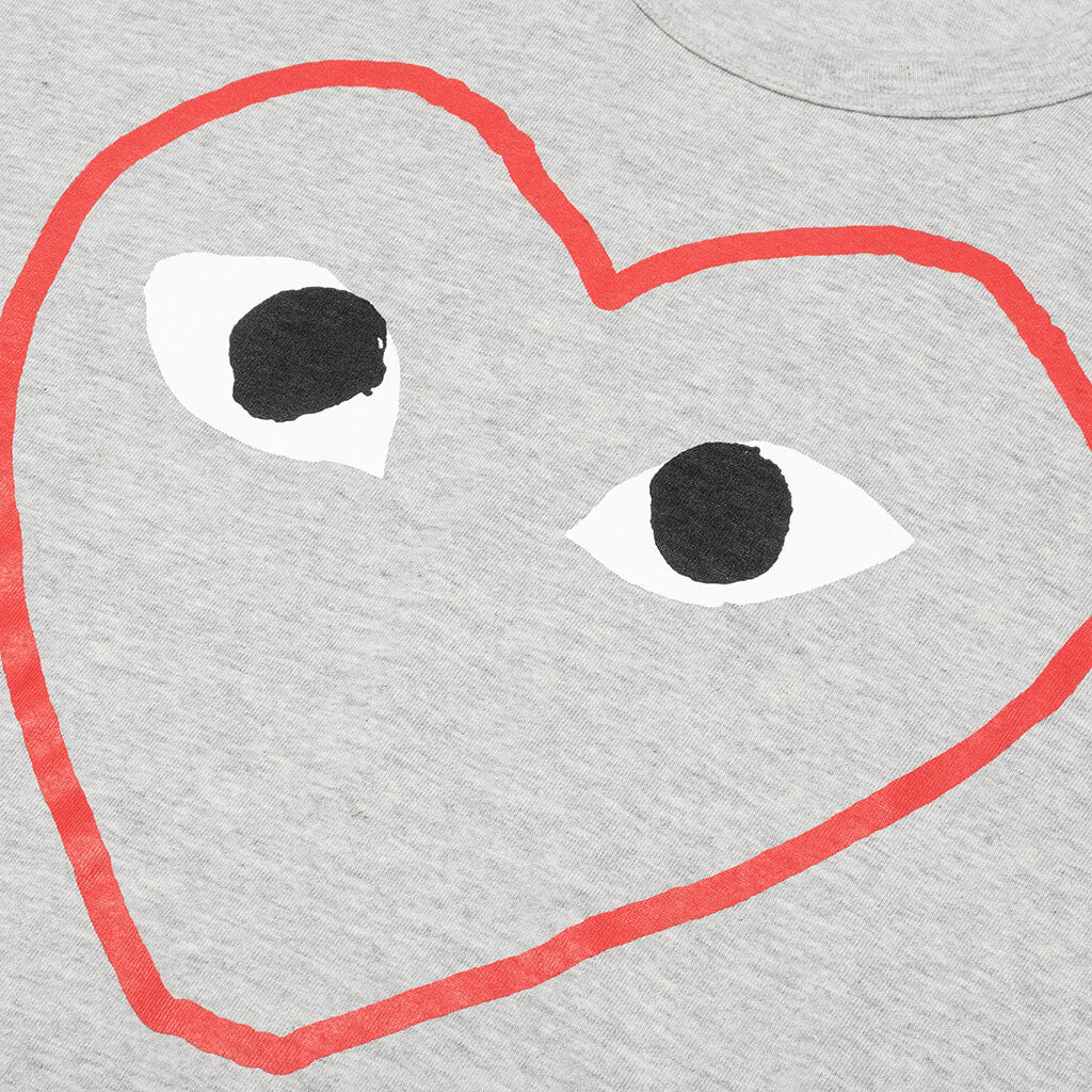 COMME DES GARCONS PLAY RED HEART SKETCH TEE - GREY - 3