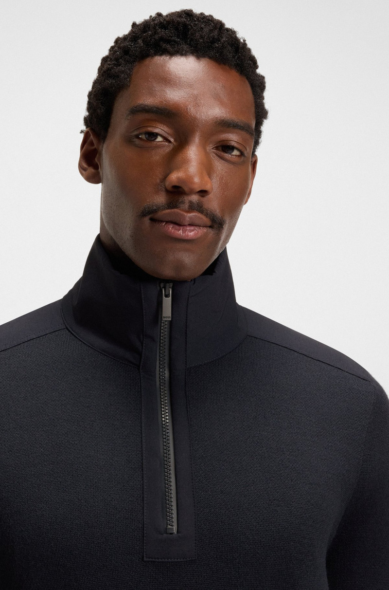 ZIP-NECK SWEATER WITH SOFTSHELL TRIMS 3