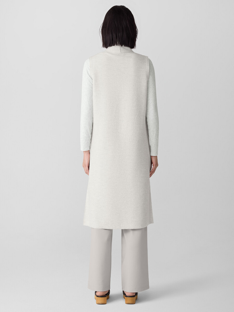 Lightweight Boiled Wool Shawl Collar Vest in Regenerative Wool 4
