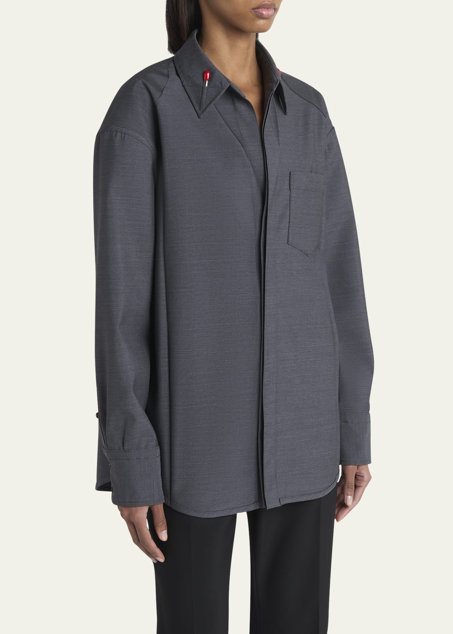 Matches-Collar Travel Light Wool Shirt - 4