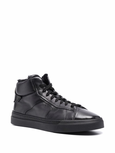 Santoni Lace-up high-top leather sneakers outlook