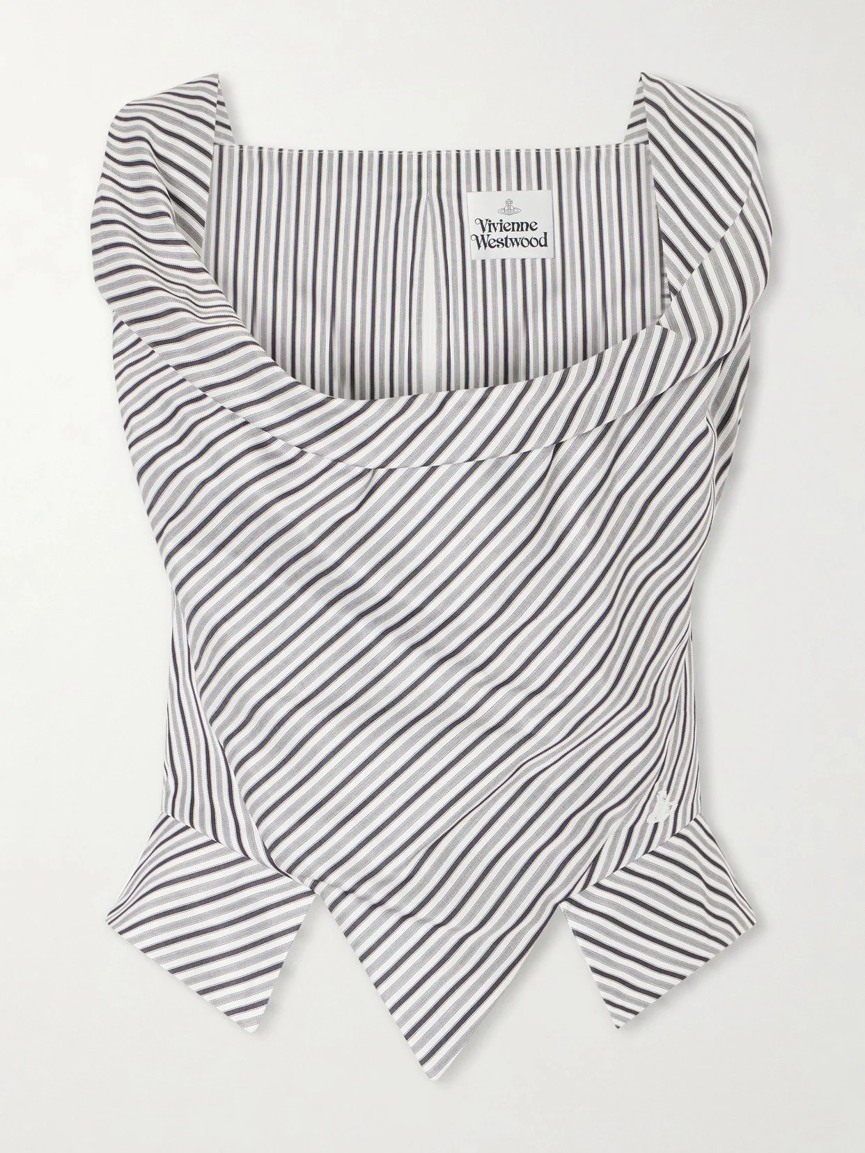 Sunday Asymmetric Striped Cotton-poplin Blouse - 1