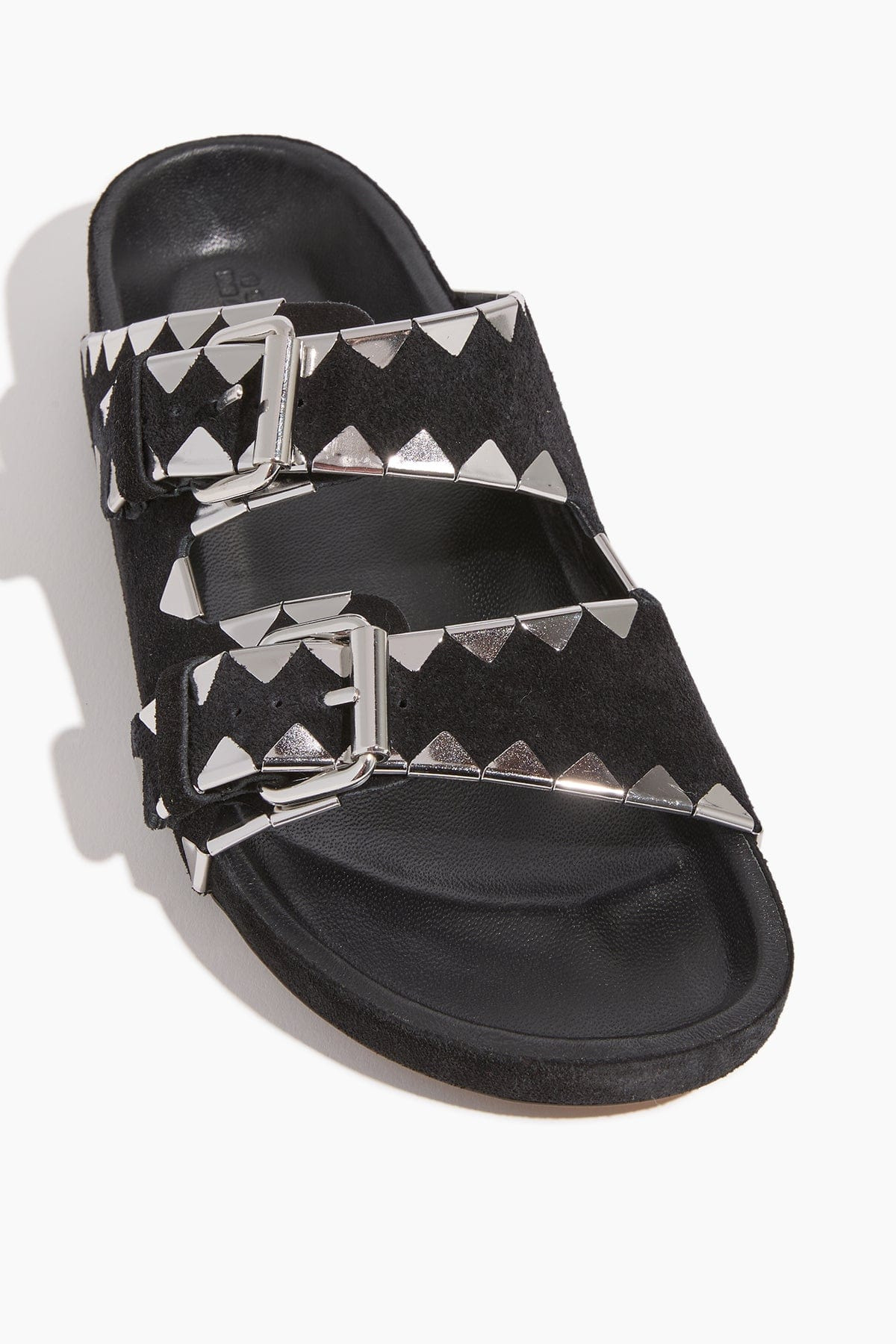 Lennyo Suede Sandal in Black/Silver - 4