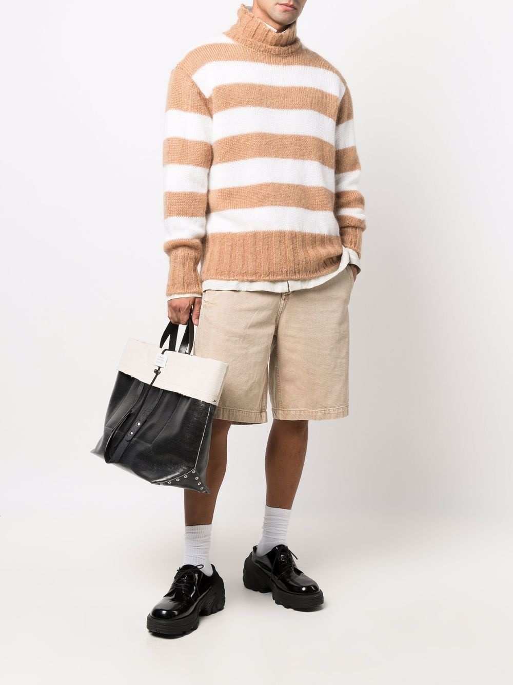 striped roll-neck jumper - 2