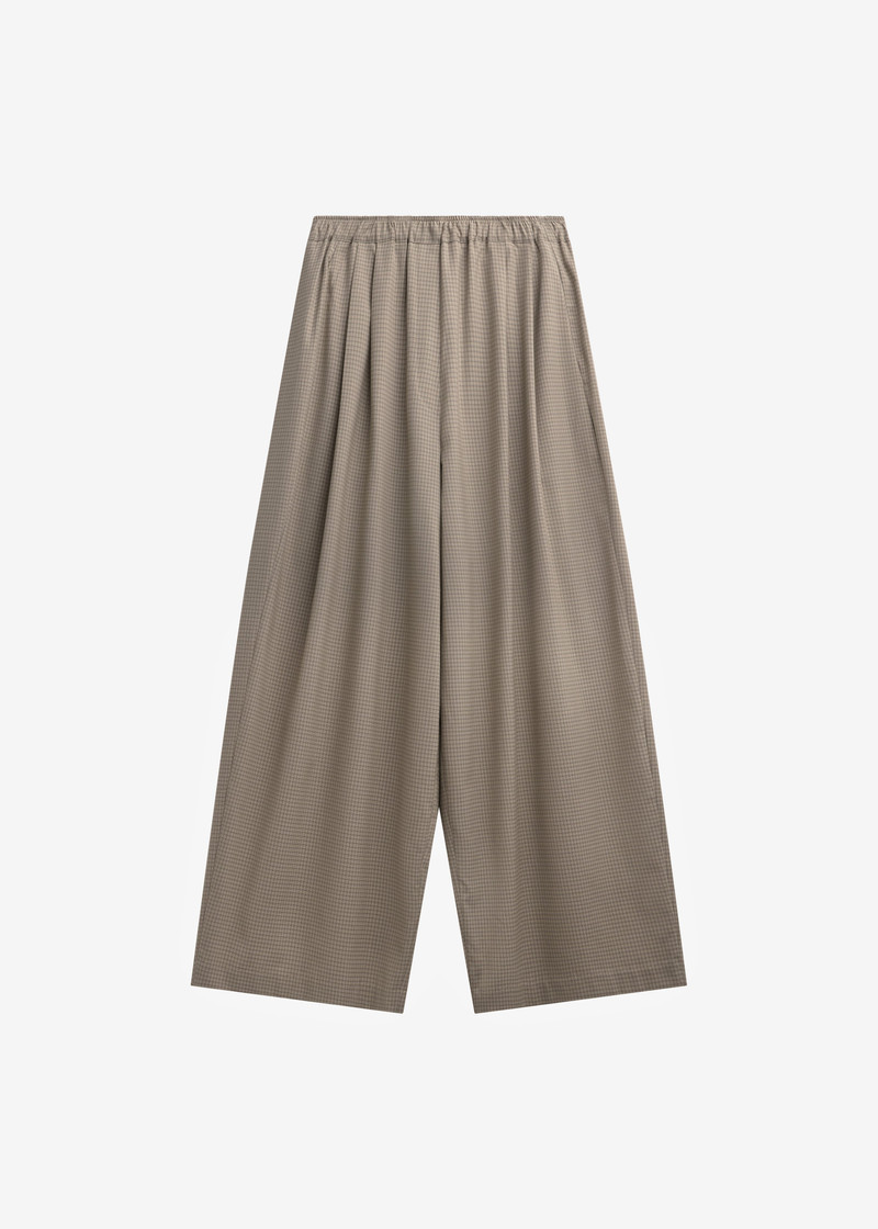 Gistel Pleated Pants - Beige Plaid 1