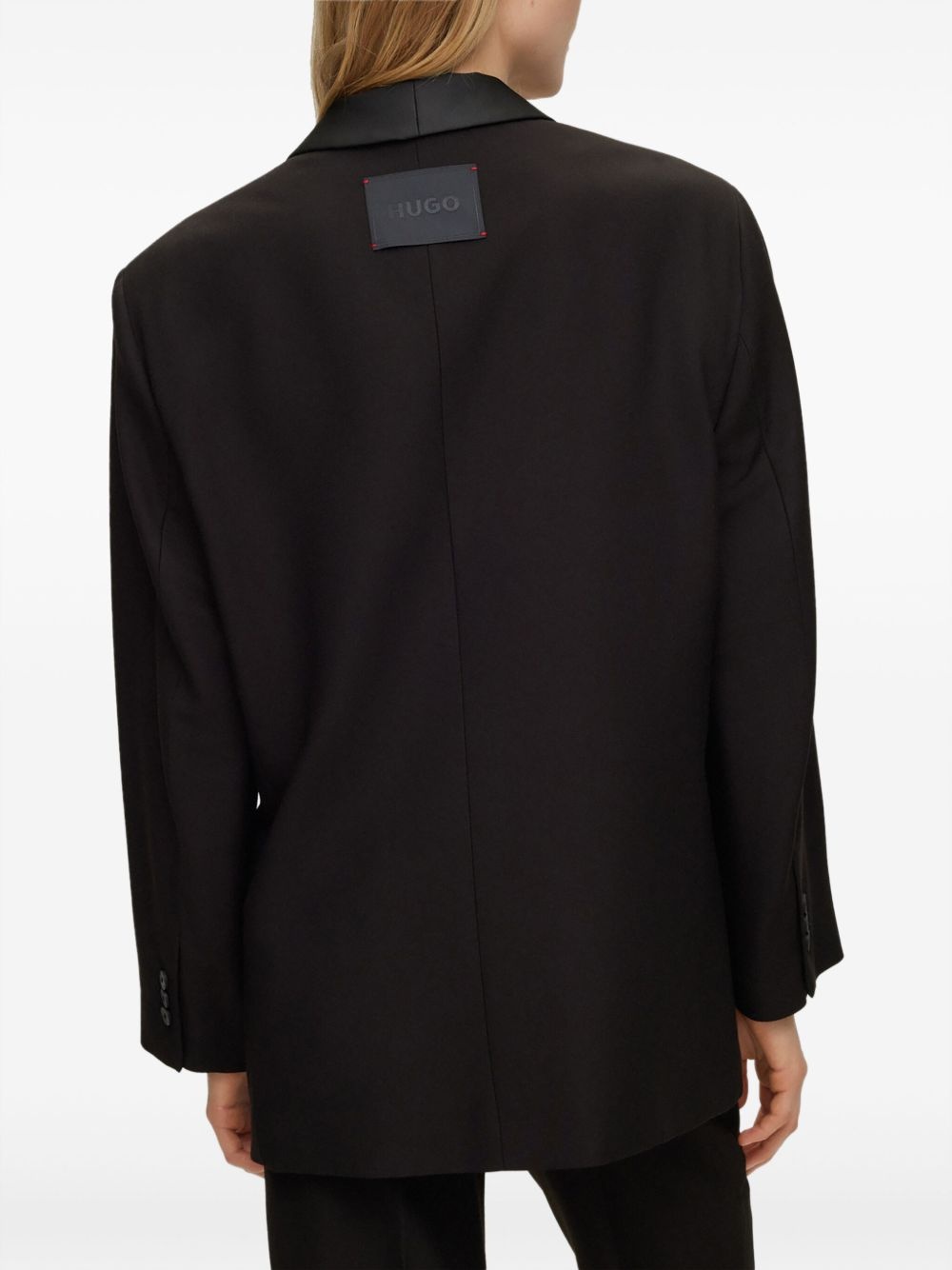 logo-patch shawl-lapels blazer - 4