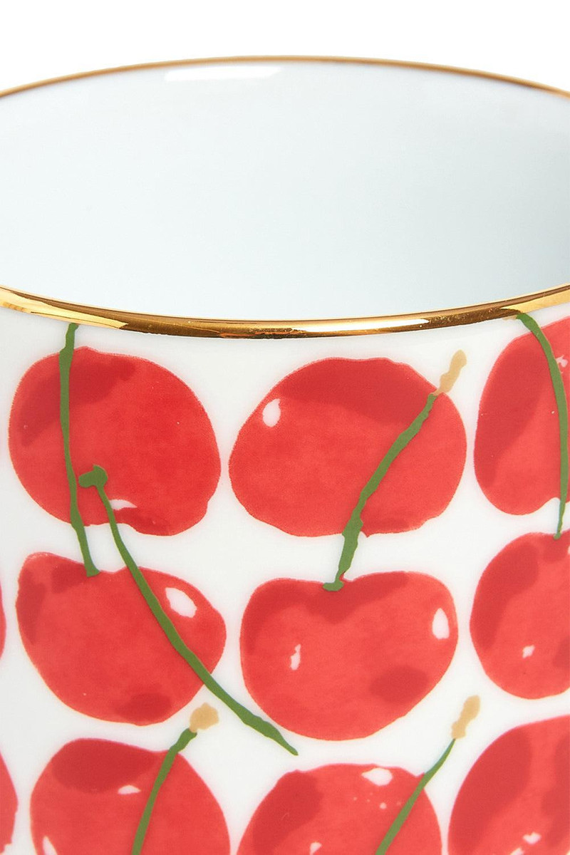 La DoubleJ Decorative Cup - Cherries Ivory outlook