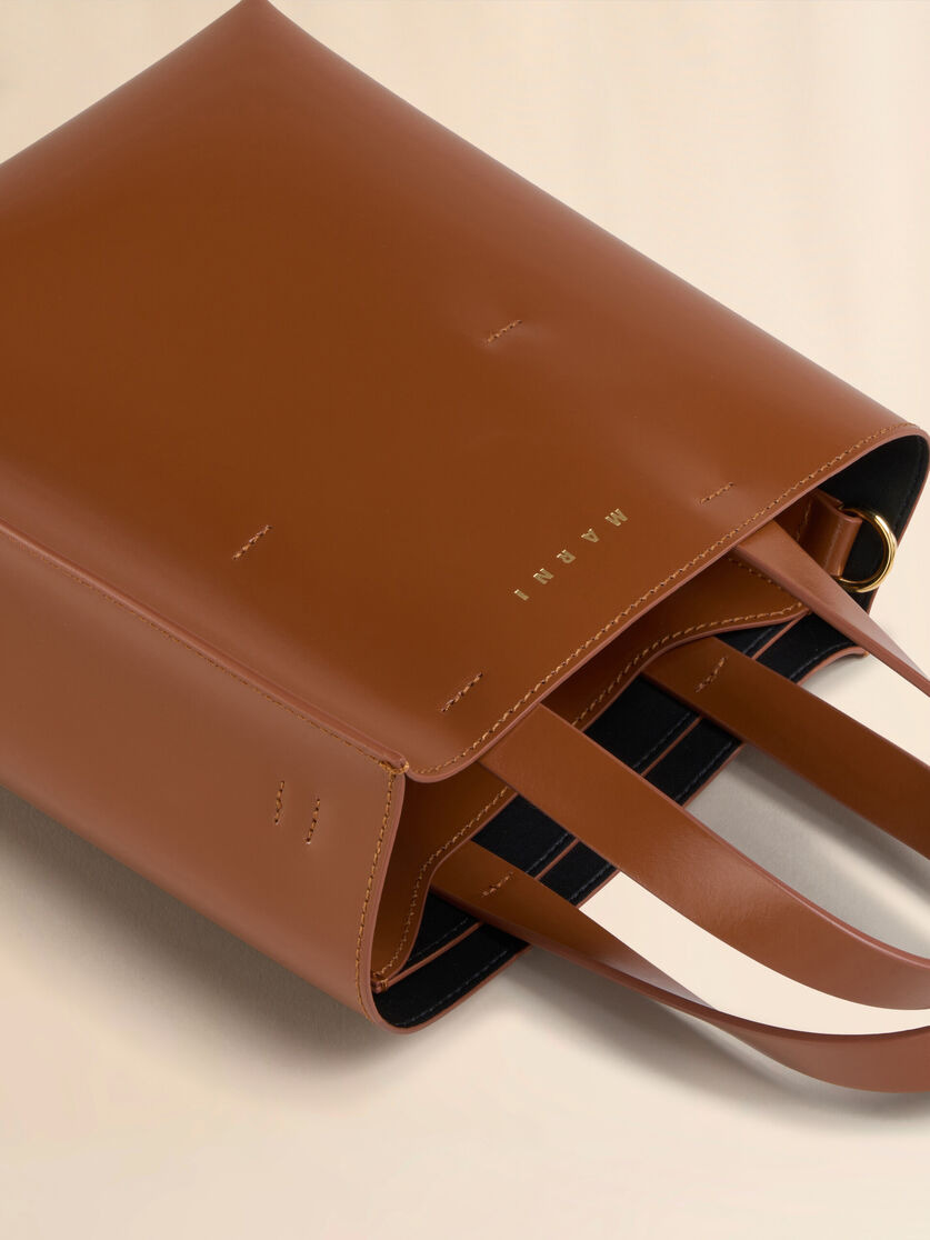 MUSEO MINI BAG IN BROWN LEATHER - 4