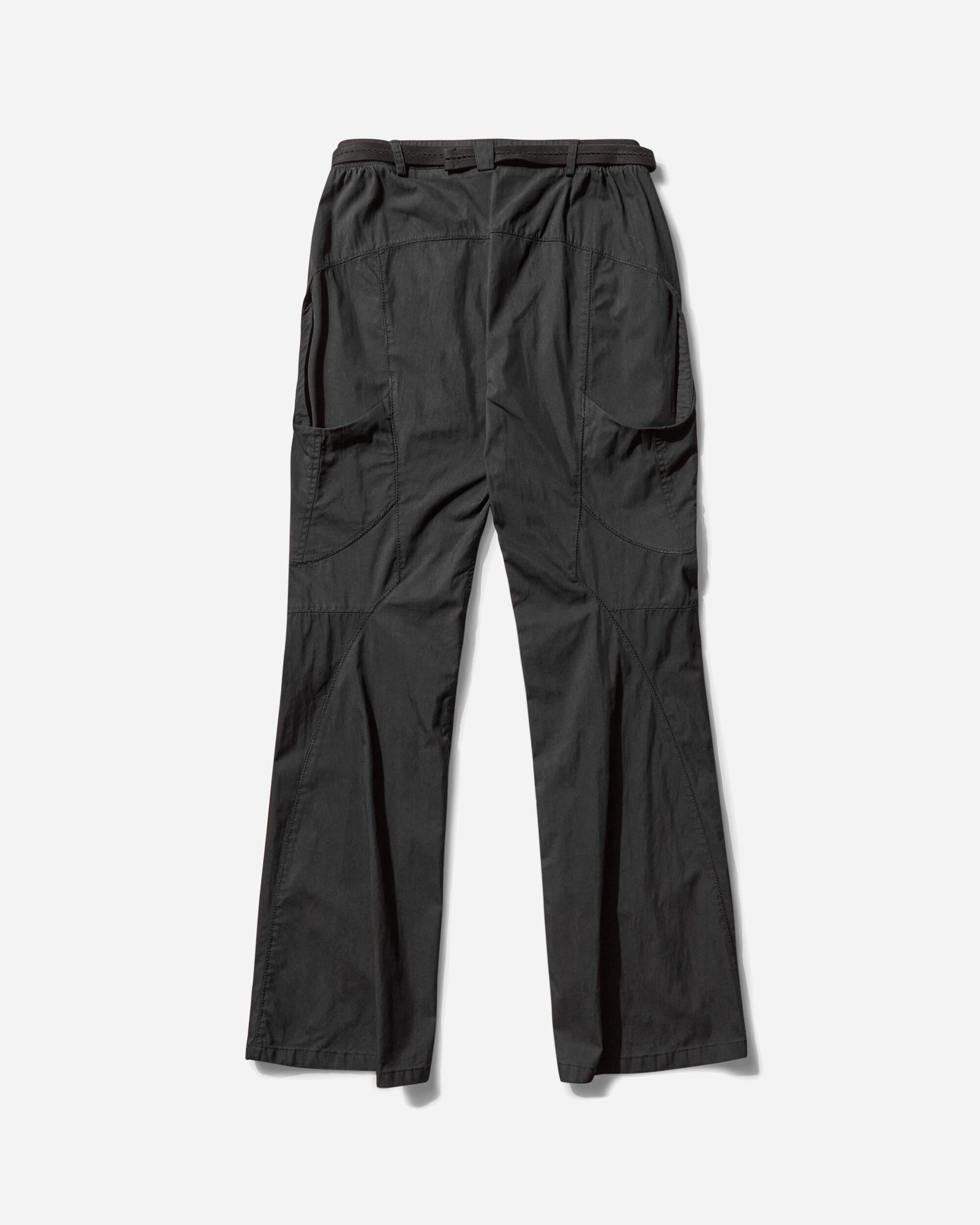 Women's Low-Rise Pants with Belt Black - 2