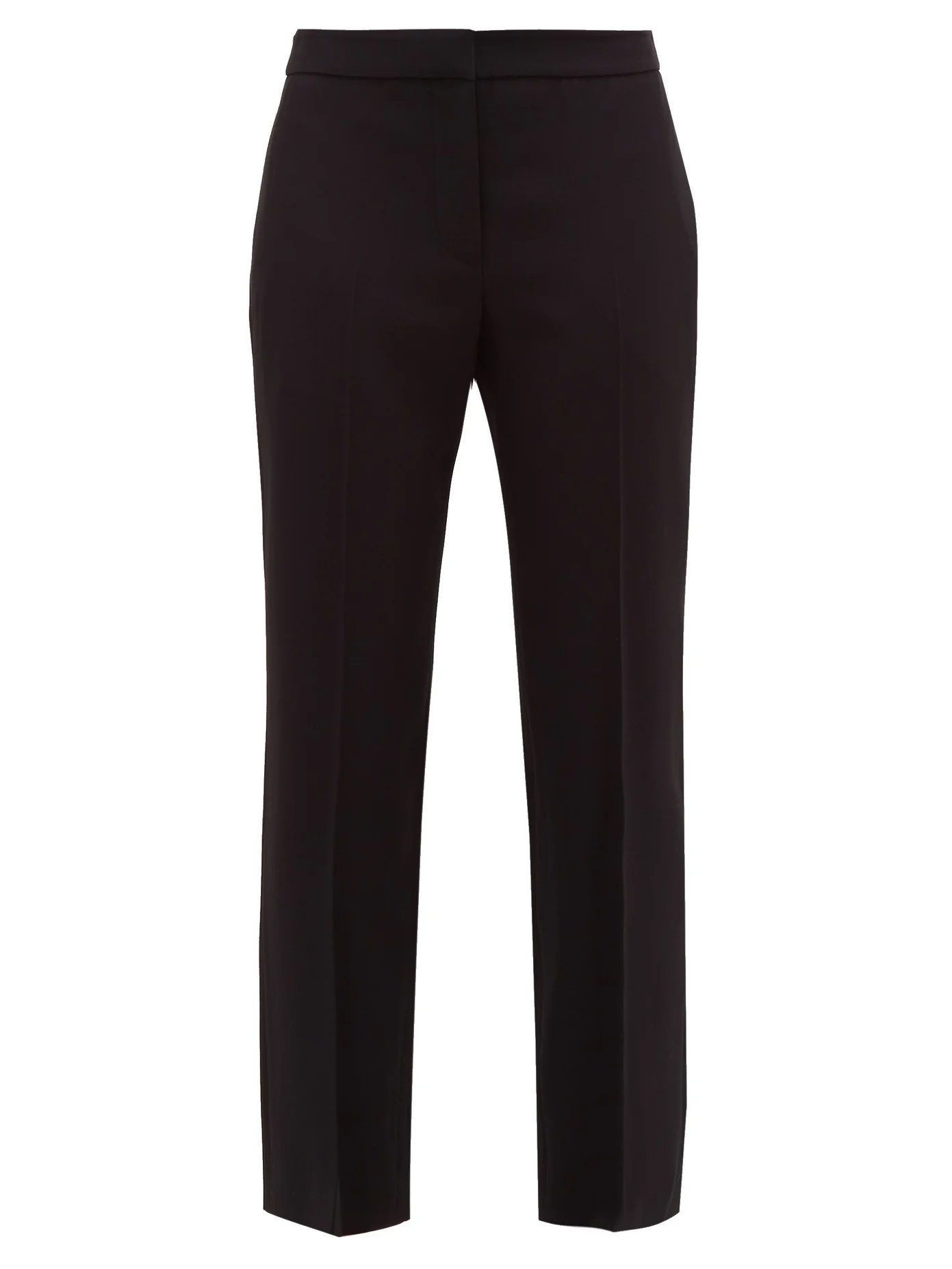 Cropped silk cigarette trousers - 1