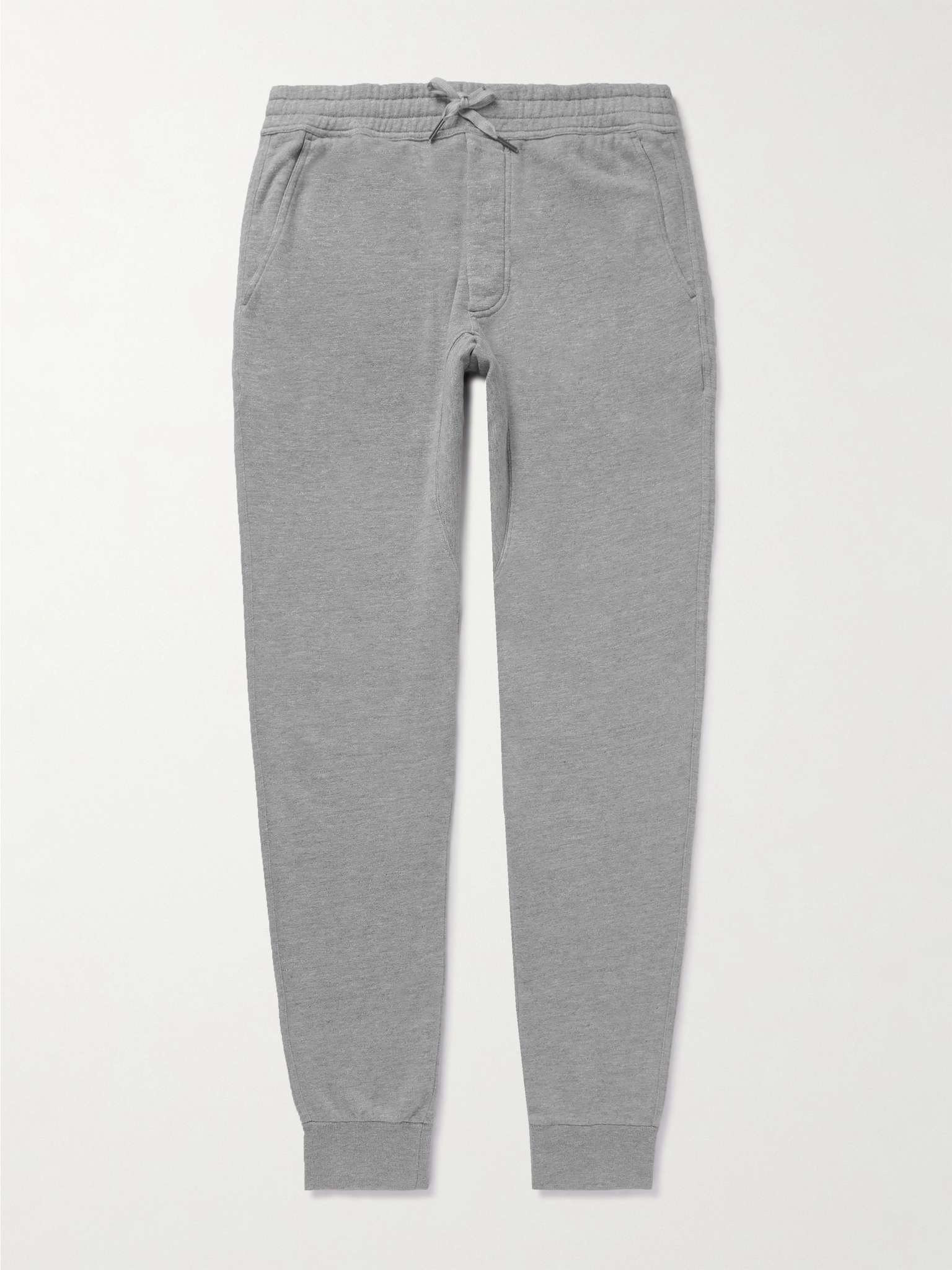 Tapered Brushed Cotton-Blend Jersey Sweatpants - 1