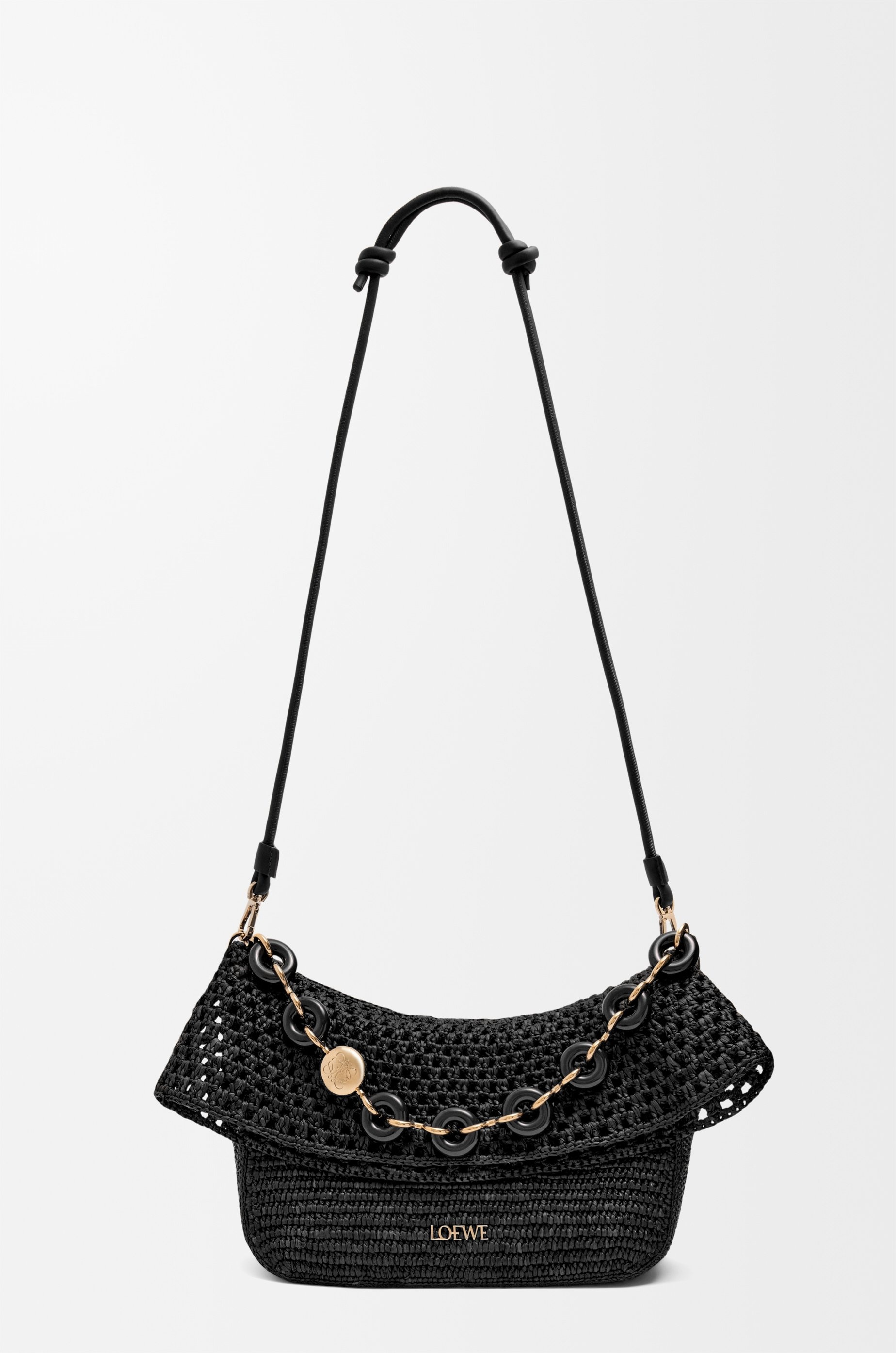 Medium Ola bag in raffia and calfskin - 9