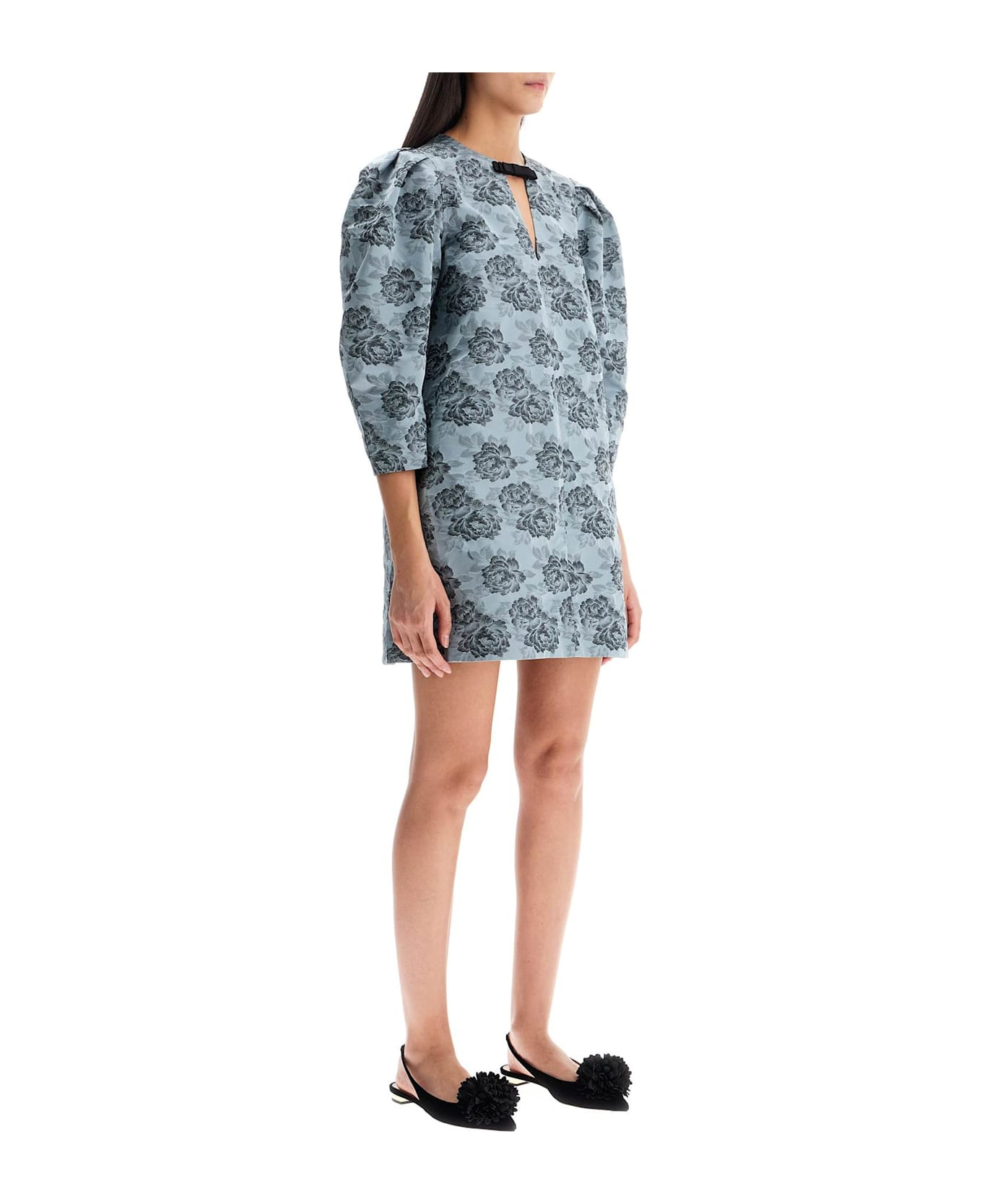 Botanical Jacquard Mini Dress - 2
