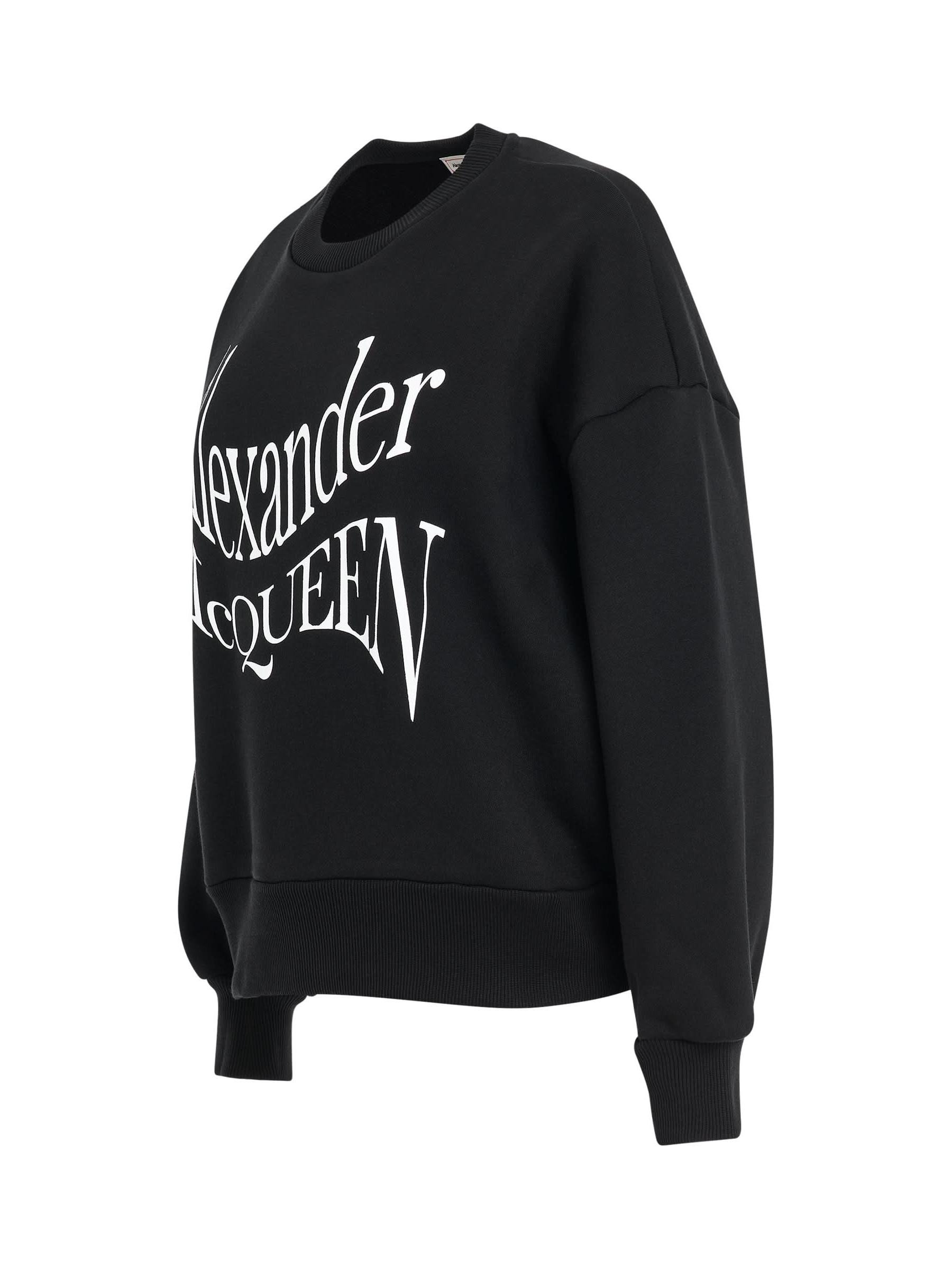 Warped Print Sweatshirt in Black - 2