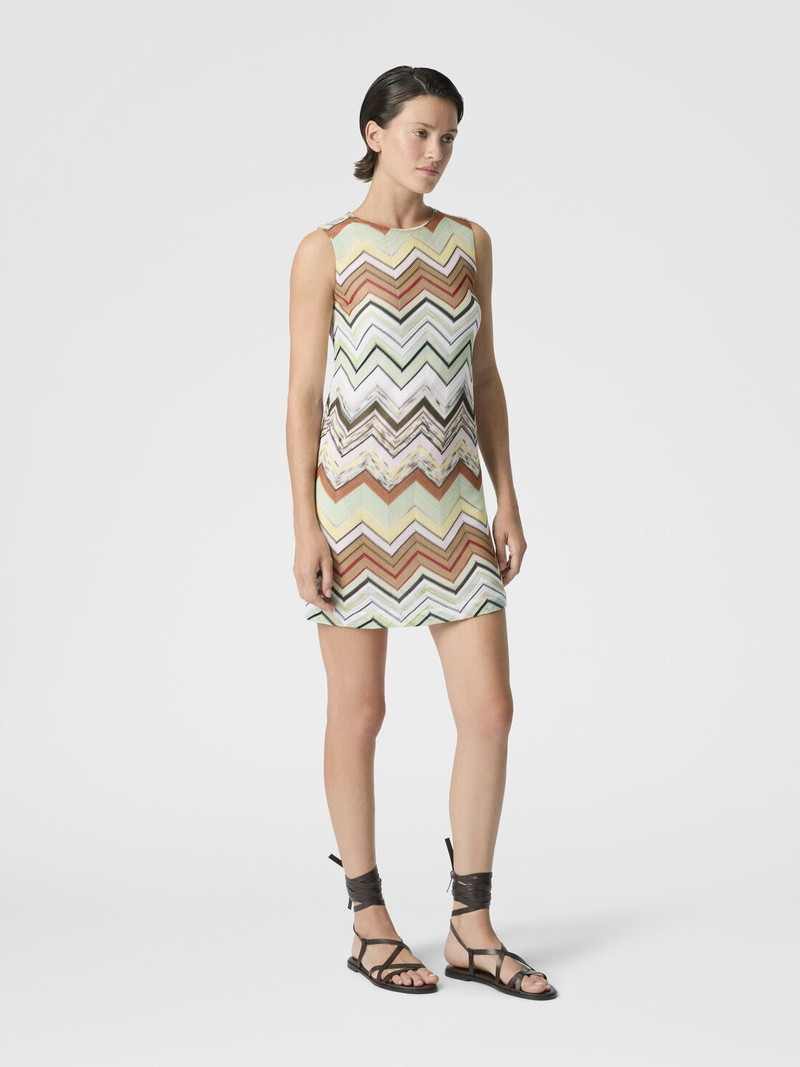 Missoni Sleeveless Chevron Viscose and Cotton Mini Dress outlook