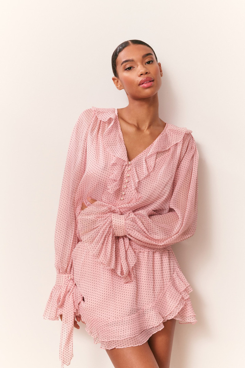 Linette Polka Dot Ruffle Blouse 3
