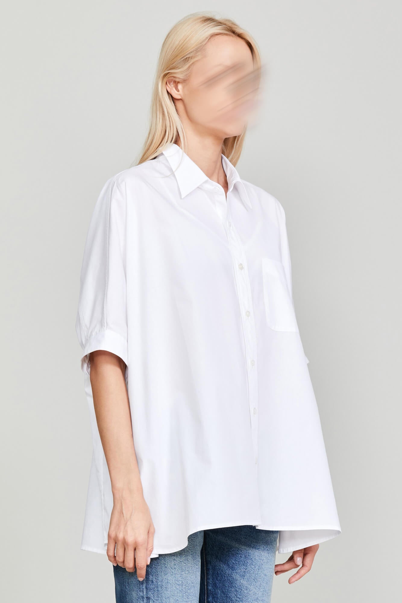 OVERSIZED BOXY BUTTON UP - WHITE - 3