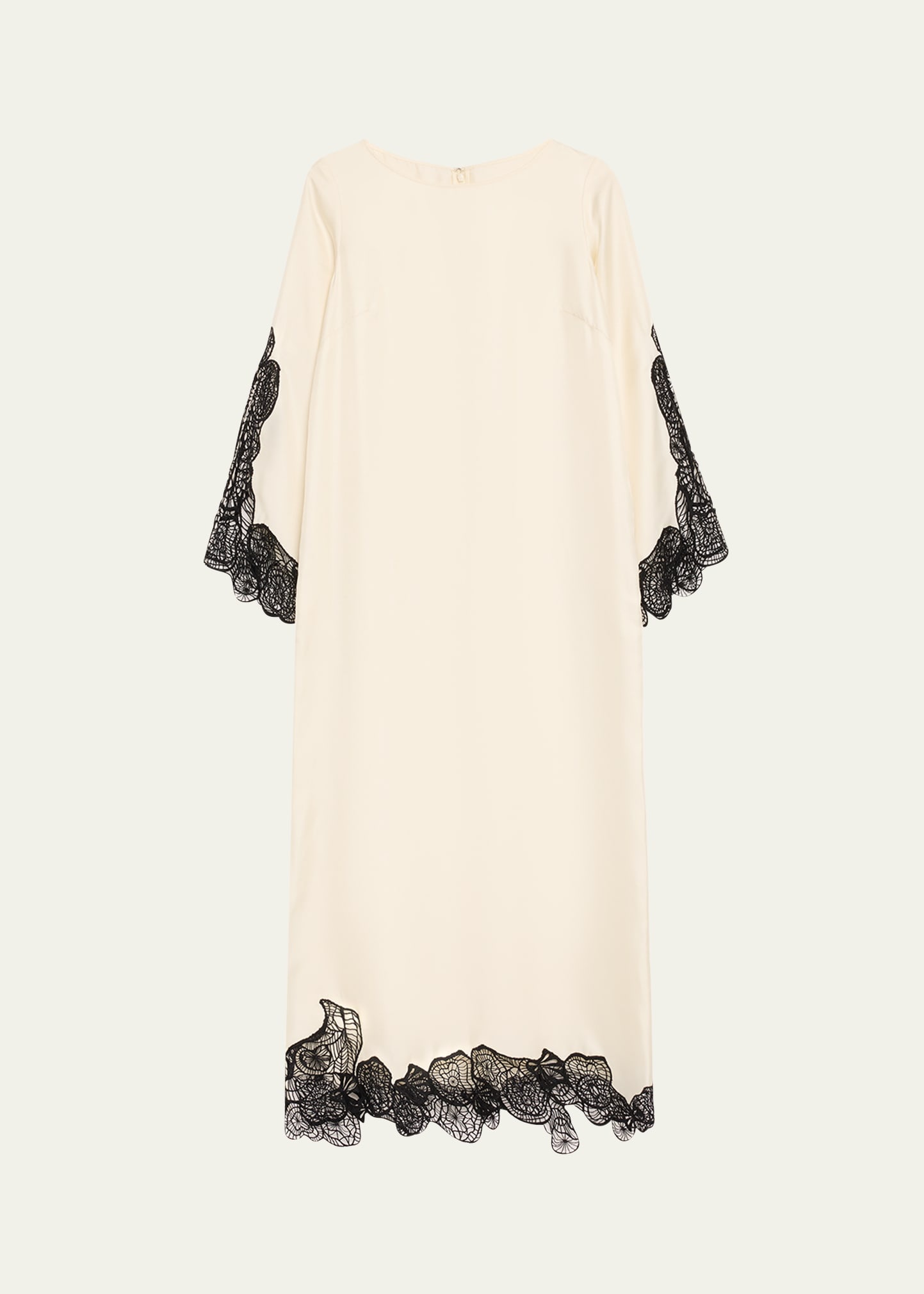 Soto Lace Trim Silk-Blend Dress - 1