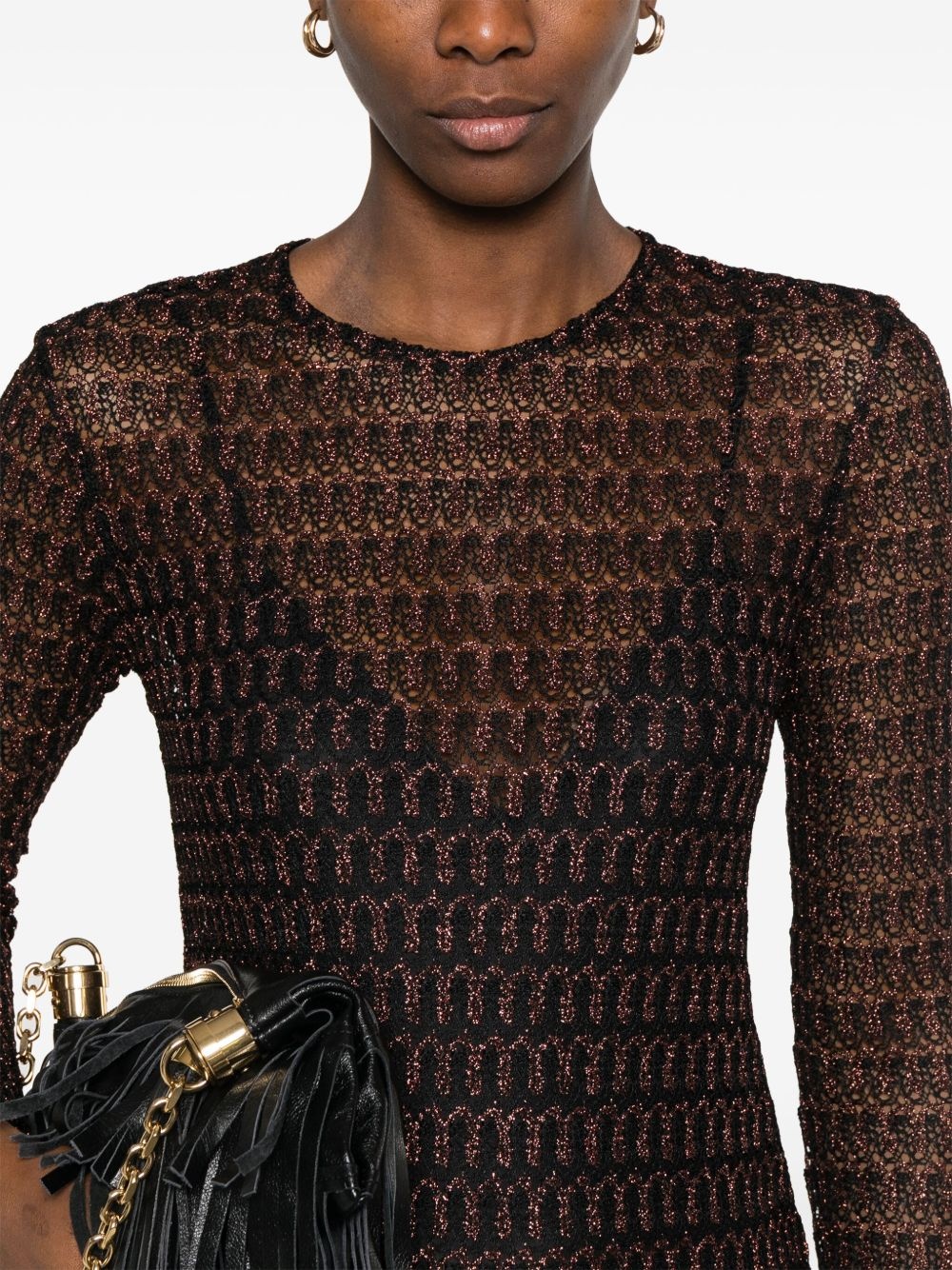 open-knit mini dress - 5
