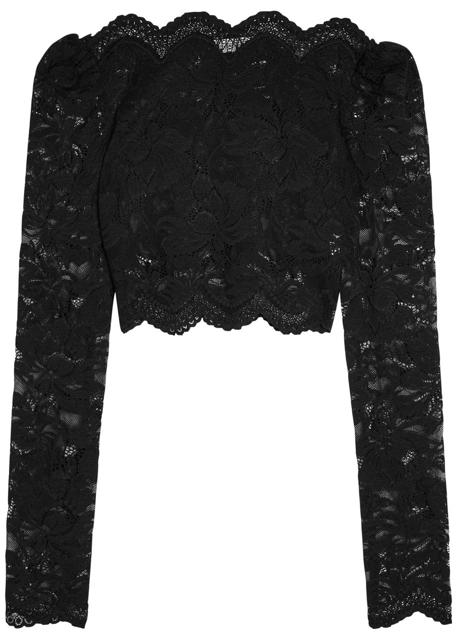 Rabanne Floral Stretch-guipure Lace Crop top - 1